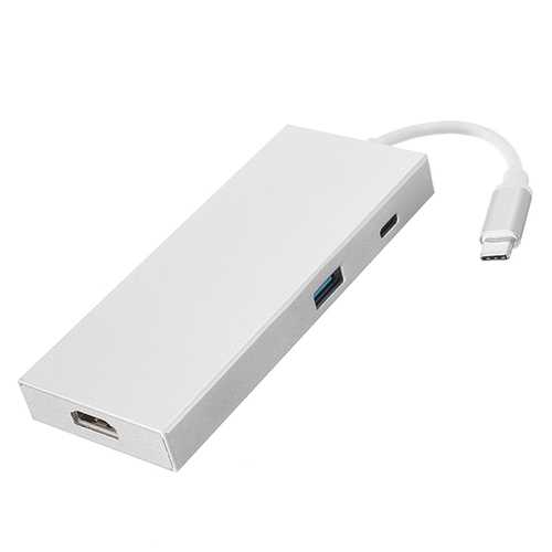 7-in-1 USB C Hub with HDMI, 3 USB 3.0 Ports, SD/TF Card Reader - Multi-Port Adapter for MacBook Pro/Air, iPad Pro, Chromebook - Perfect for Home Office, Remote Work & Travel