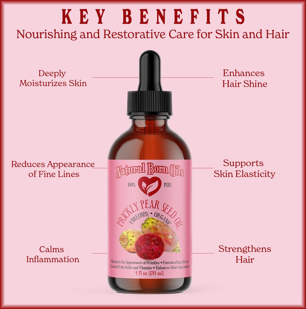 Organic Cold-Pressed Prickly Pear Seed Oil 1 Gallon - 100% Pure Natural Carrier Oil for Skin & Hair Care - Rich in Nutrients & Antioxidants - Perfect for DIY Beauty, Massage, and Aromatherapy