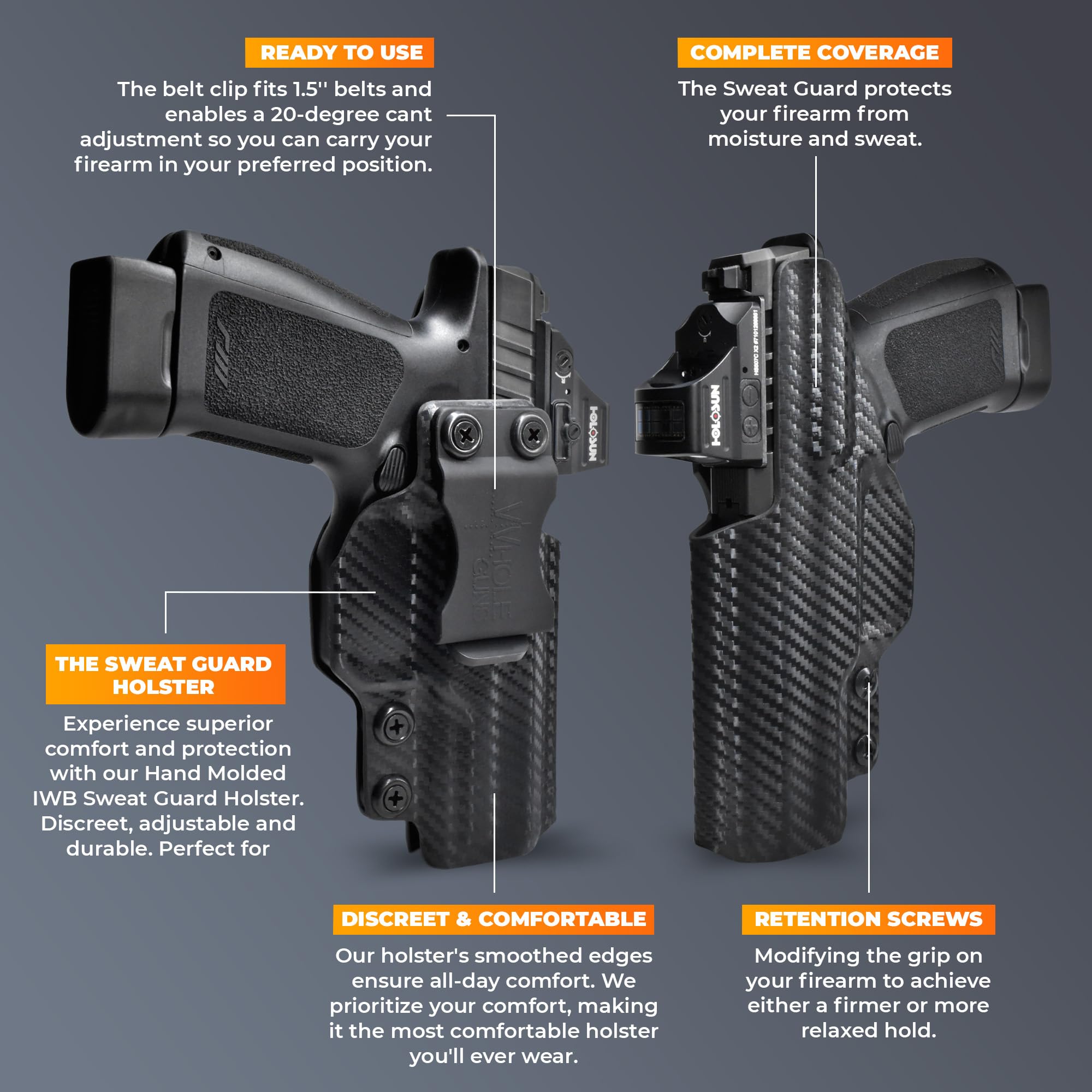 Concealed IWB Sweat Guard Holster for Glock 26/27/33 (Gen 1-5) - Comfortable Inside Waistband Gun Holster for Everyday Carry & Concealed Carry Protection