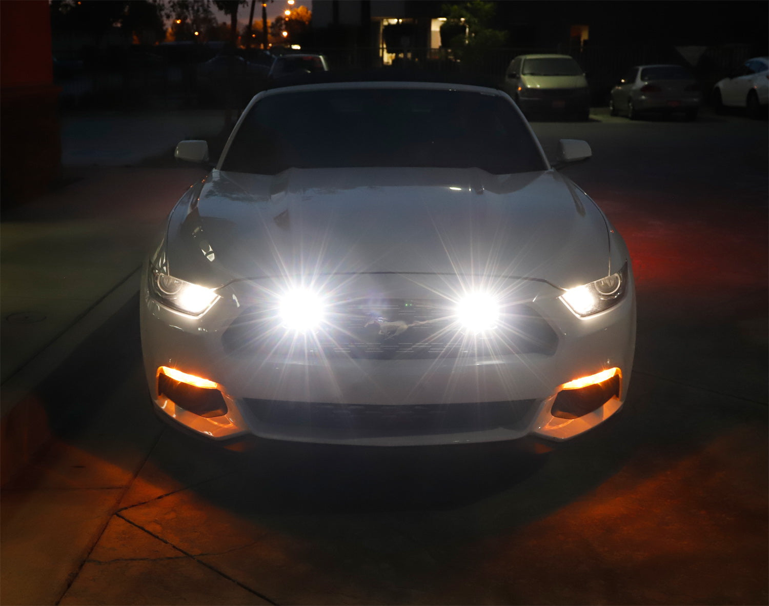 20W CREE LED Pod Light Kit with Behind Grill Mount & Wiring Harness - Compatible with 2015-2017 Ford Mustang - Off-Road, Fog, Auxiliary Lighting for Trucks, Jeeps, SUVs