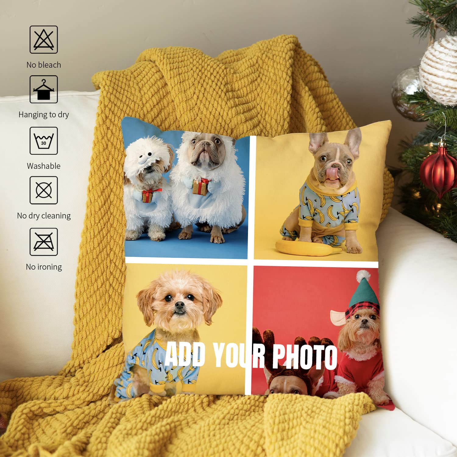 Custom Photo Pillow with Picture & Text - Personalized Couple Gift for Valentine's Day, Anniversary & Special Occasions - 18x18 Inch Throw Pillow Cover (No Filling) - Perfect for Home Decor, Romantic Gifts & Memory Keepsakes