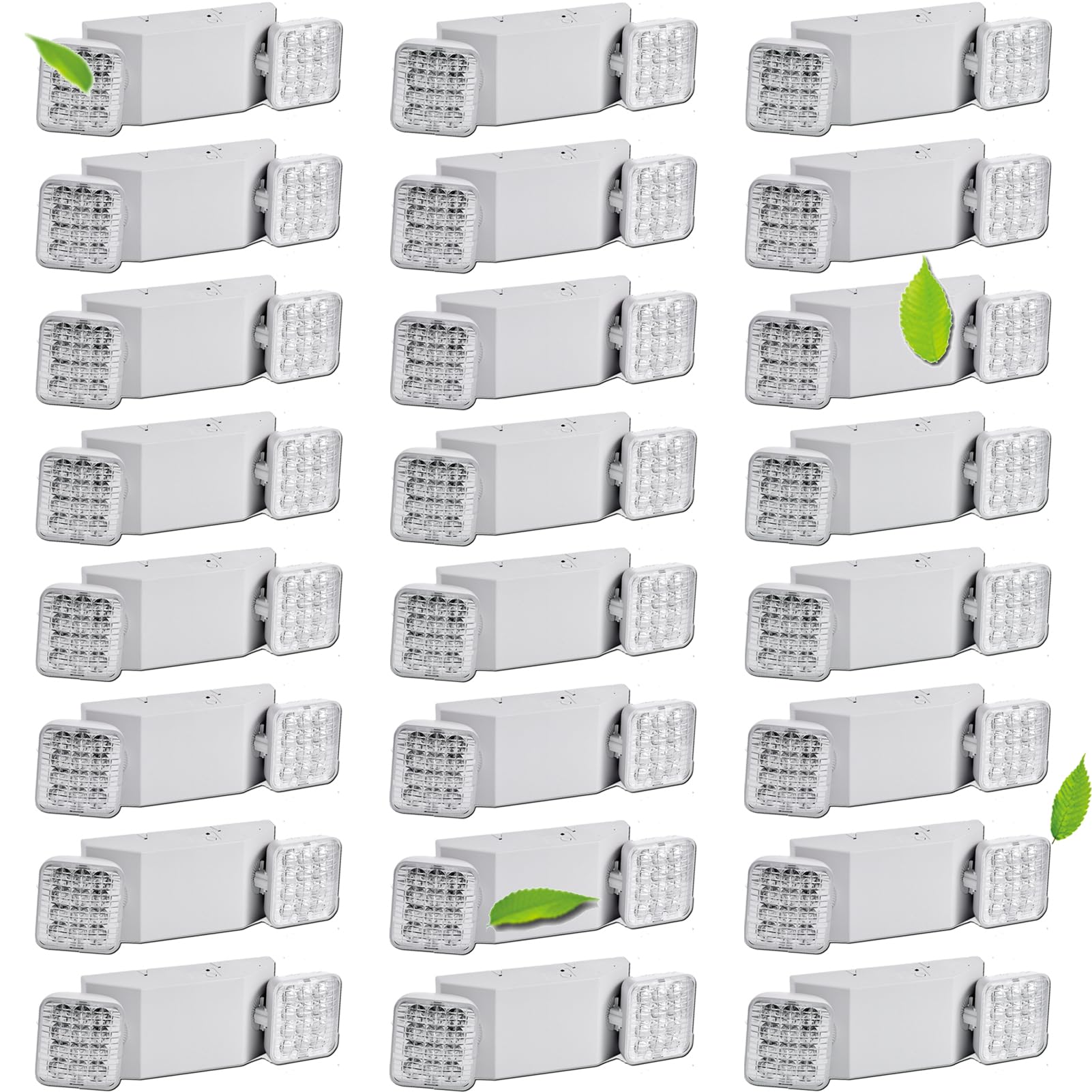 24 Pack LED Emergency Lights with Battery Backup - Dual Head Commercial Emergency Lighting for Home, Business, Hallway & Exit - AC110V/277V - Ideal for Power Outages & Emergency Situations