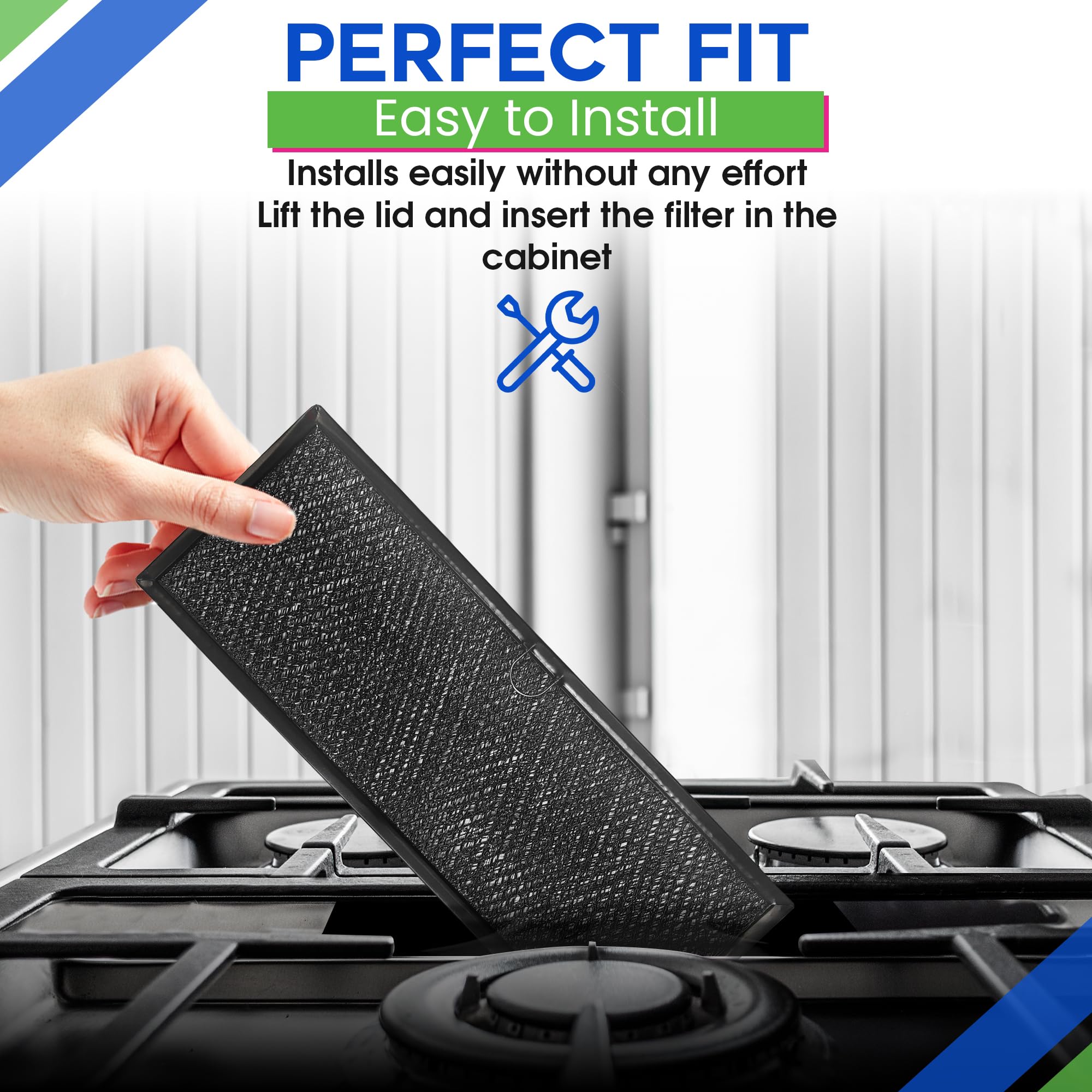 **Whirlpool JennAir Downdraft Stove Filter 5.67” x 15.63” Replacement – W10240990 W10905834 Grease Screen for Cooktop Oven Vent – Black Stovetop Filter Blocks Grease & Smoke – Ideal for Kitchen Range Hoods & Downdraft Systems**