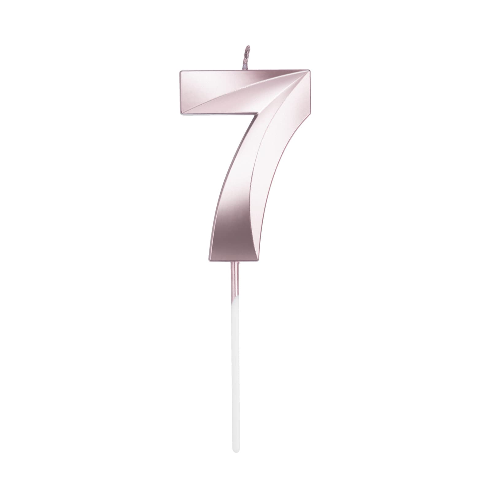 UVTQSSP 2.76 Inch Rose Gold Number 7 Birthday Candles - 3D Design Cake Topper for 7th Birthday Party Decorations (Set of 10: 70-79) | Perfect for Birthday Cakes, Cupcakes & Anniversary Celebrations