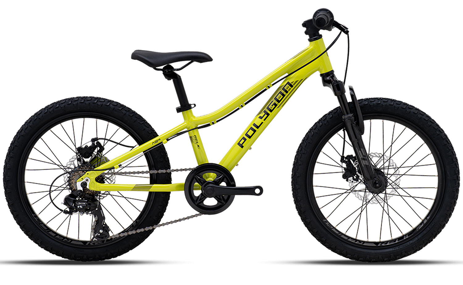 Polygon Relic 20 Kids Mountain Bike - 24 Inch Wheels, Lightweight Aluminum Frame, 7-Speed Gears for Boys & Girls Ages 8-12 | Perfect for Trail Riding, Backyard Adventures & Beginner Off-Road Cycling