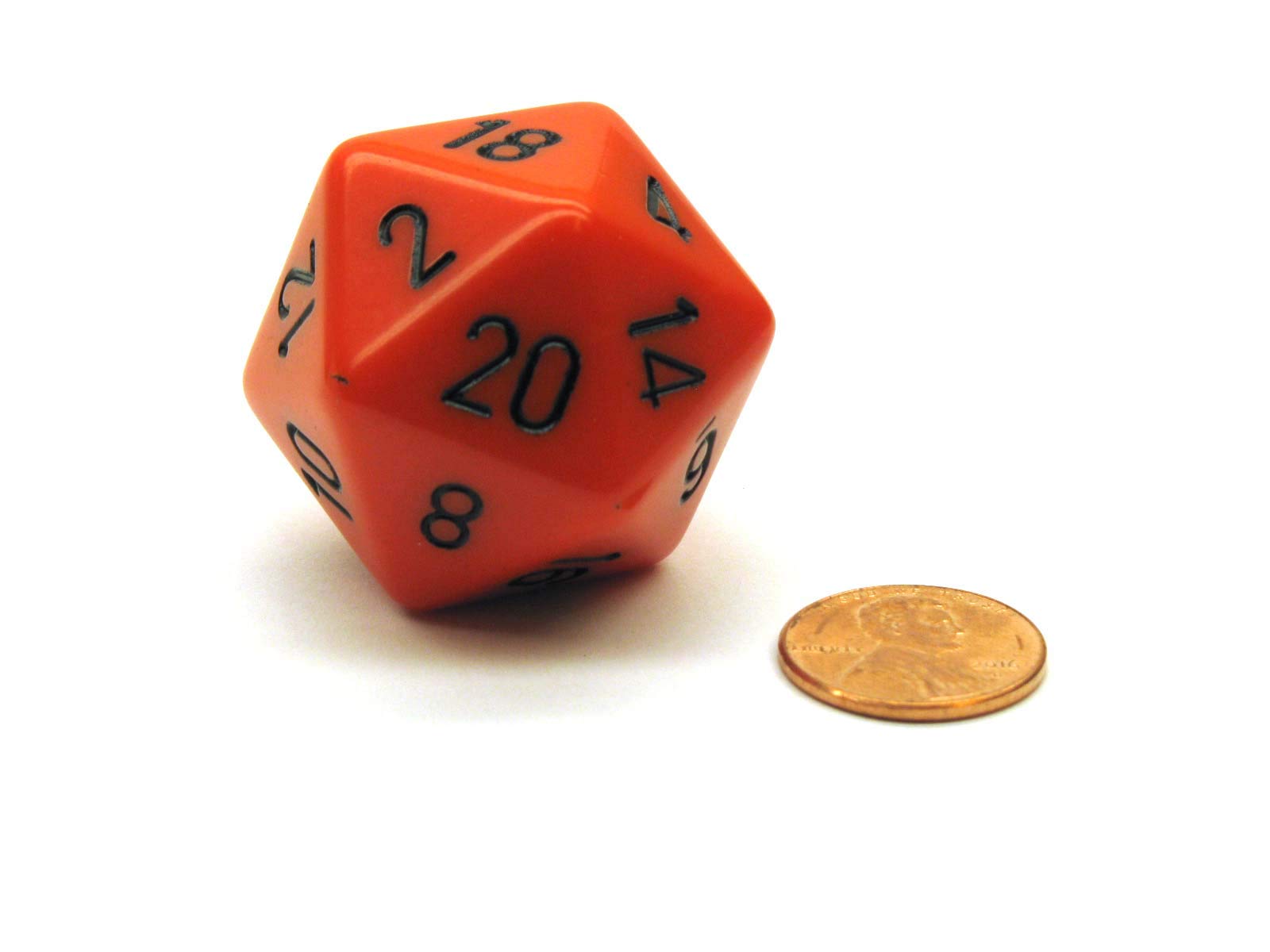 Jumbo d20 Counter - 34mm Opaque Orange Dice with Black Numbers for D&D, RPGs & Board Games - Perfect for Tabletop Gaming & Collectors