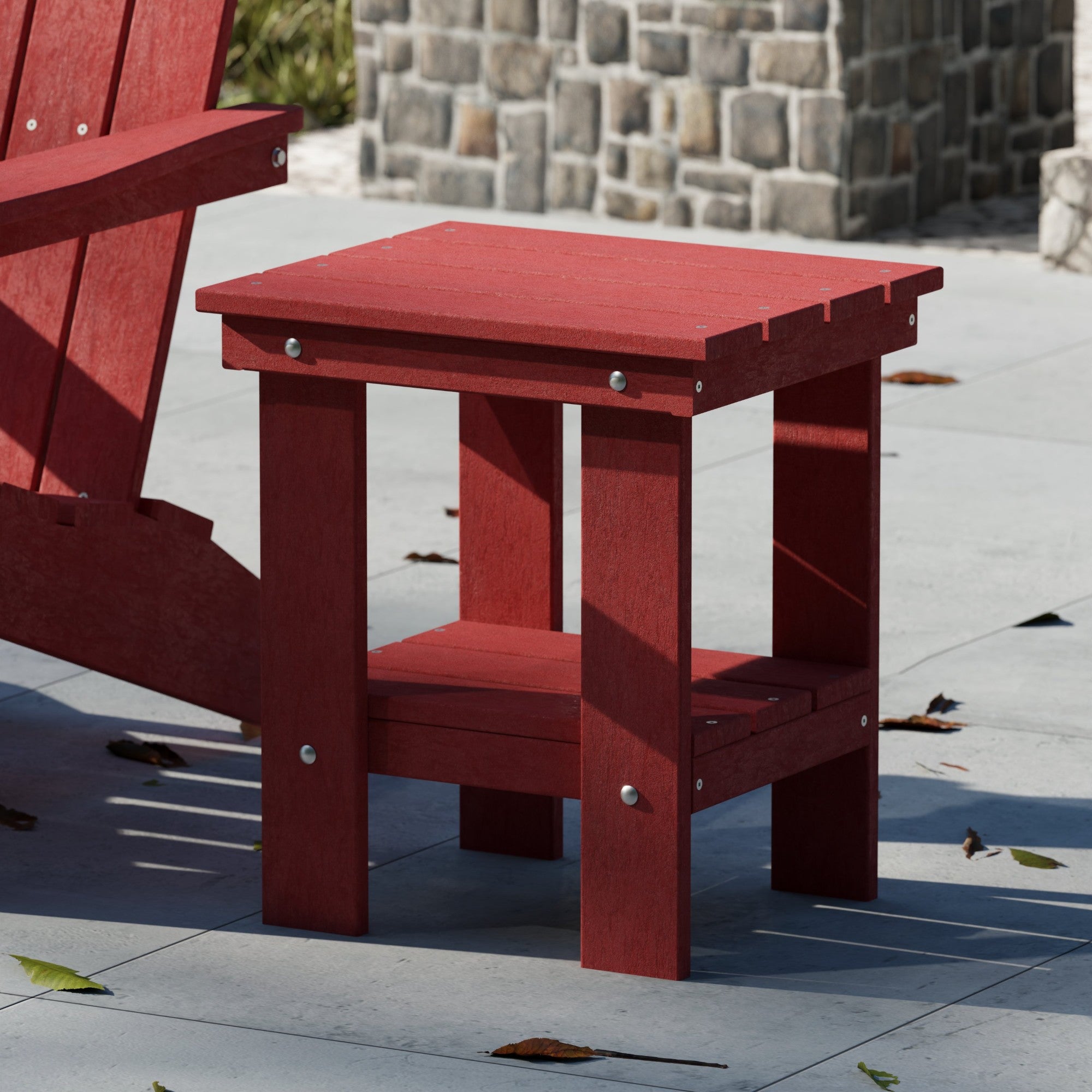 Freedom Modern Adirondack Chair & Side Table Set - Durable Outdoor Patio Furniture for Garden, Poolside, Deck, and Backyard Relaxation