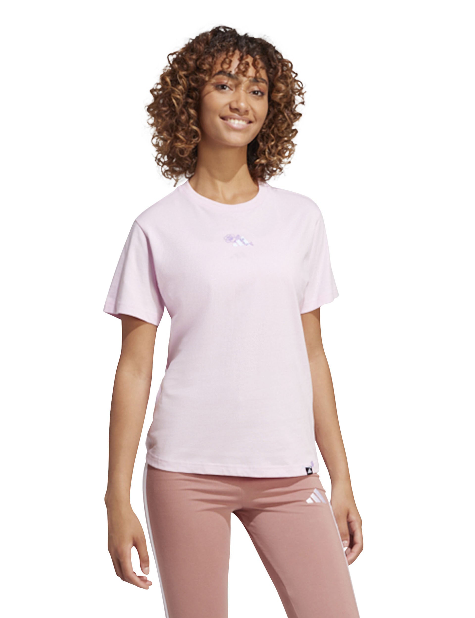 Lounge Mini Graphic T-Shirt for Women - Soft Cotton Casual Tee in Clear Pink | Perfect for Everyday Wear, Outings & Relaxing at Home
