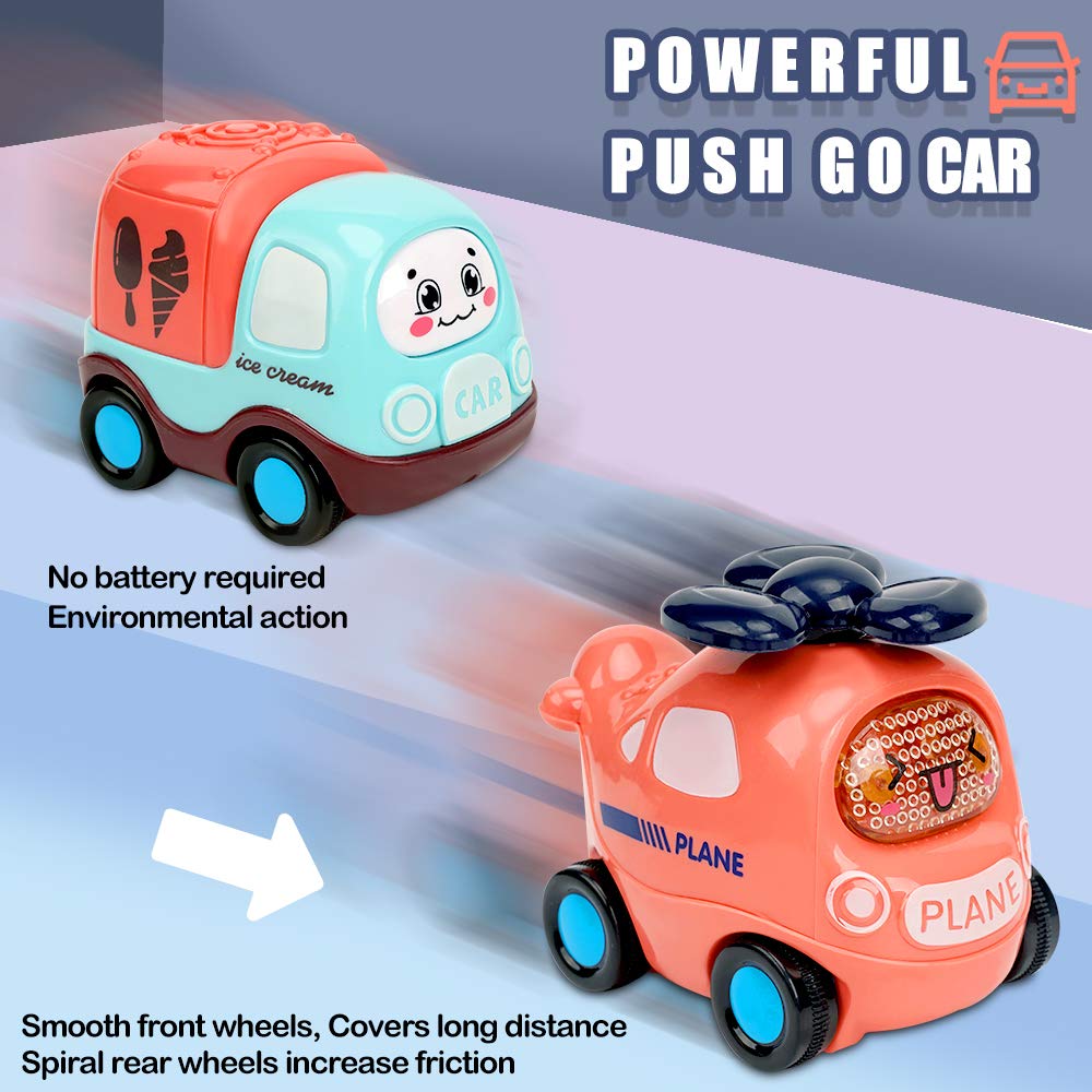 7-Piece Push and Go Cars Toy Set with Play Mat & Storage Bag - Early Educational Baby Toy for 1 2 3 Year Old Boys & Girls | Perfect Toddler Birthday Gift for Indoor Play, Learning & Development