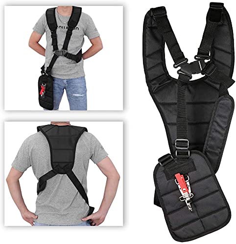Comfortable Padded Double Shoulder Harness Strap for Grass Trimmer & Brush Cutter - Adjustable Nylon Belt (11.0 x 8.2 Inch) - Perfect for Landscaping, Gardening & Yard Maintenance