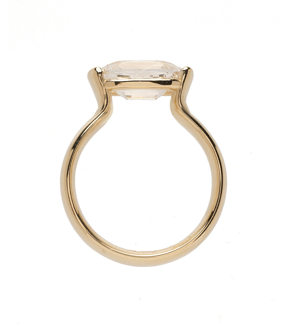 Bardot Half Bezel Engagement Ring - 14K Gold Solitaire Diamond Ring for Women, Elegant Wedding Band, Perfect Proposal Gift for Her | Ideal for Anniversaries, Valentine's Day & Special Occasions