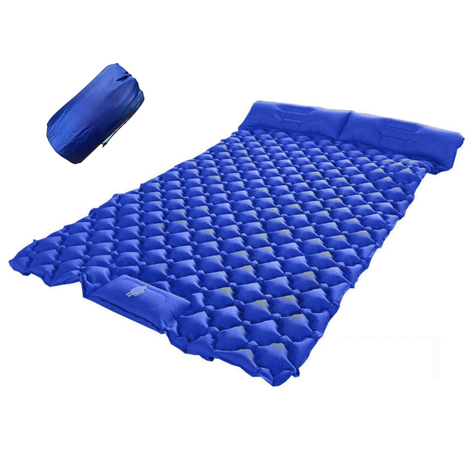 **XIEZI Inflatable Sleeping Mattress - Lightweight Folding Camping Mat for Backpacking & Outdoor Adventures, Includes 2 Self-Inflating Pillows - Durable & Portable for Hiking, Travel & Beach Use**