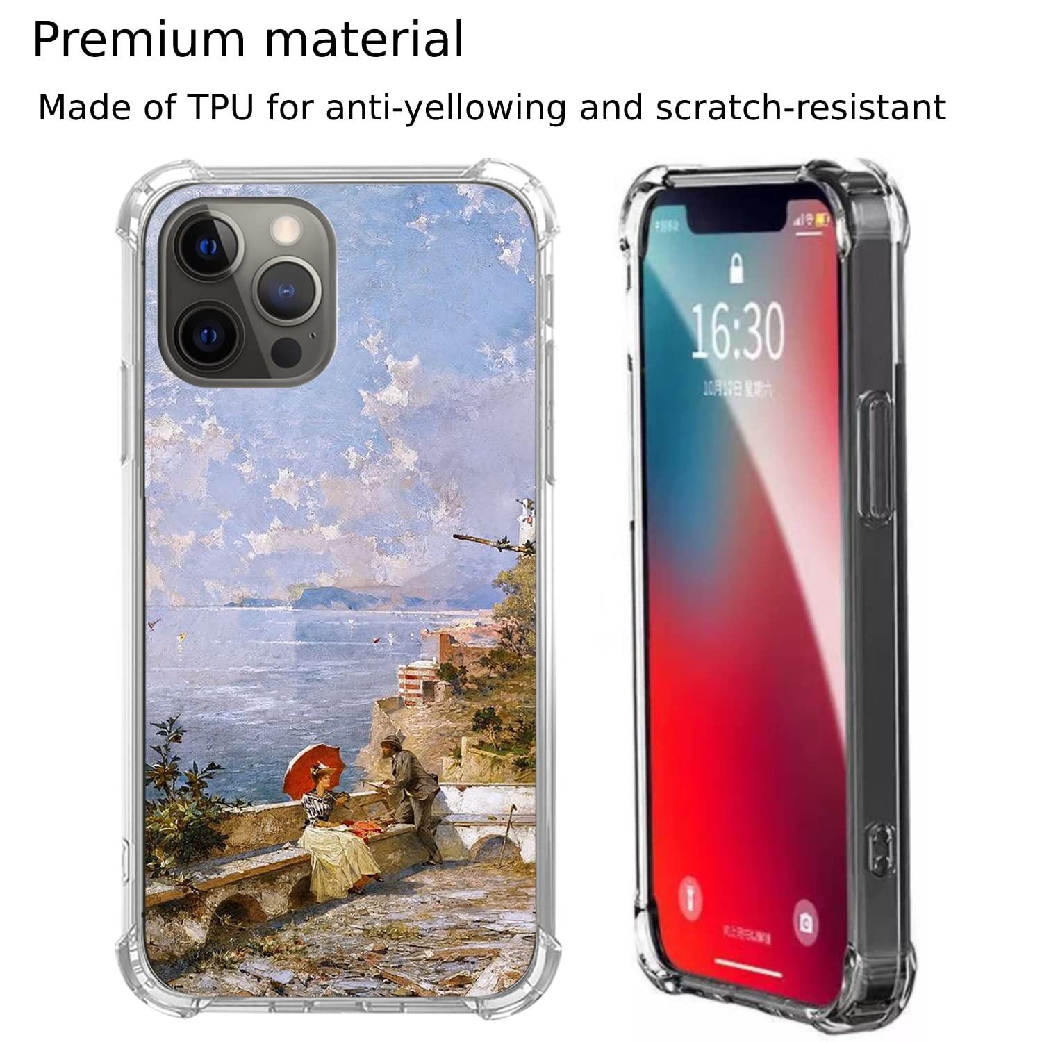 Renaissance Art Phone Case for iPhone 13 Pro Max - Vintage Aesthetic TPU Bumper Cover with Trendy Design | Perfect Gift for Art Lovers & iPhone Protection