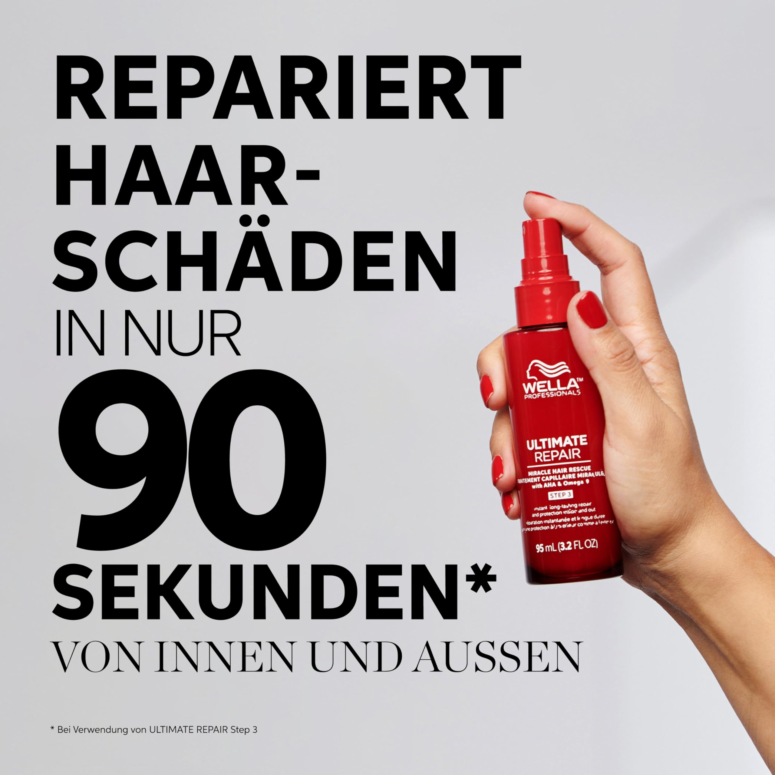 Wella Professionals Ultimate Repair Miracle Hair Rescue Serum – 90 Sec Repairing Leave-In Treatment – Anti-Frizz & Anti-Split Ends Detangling Spray – 95ml – Perfect for Damaged Hair & Quick Salon-Quality Results at Home