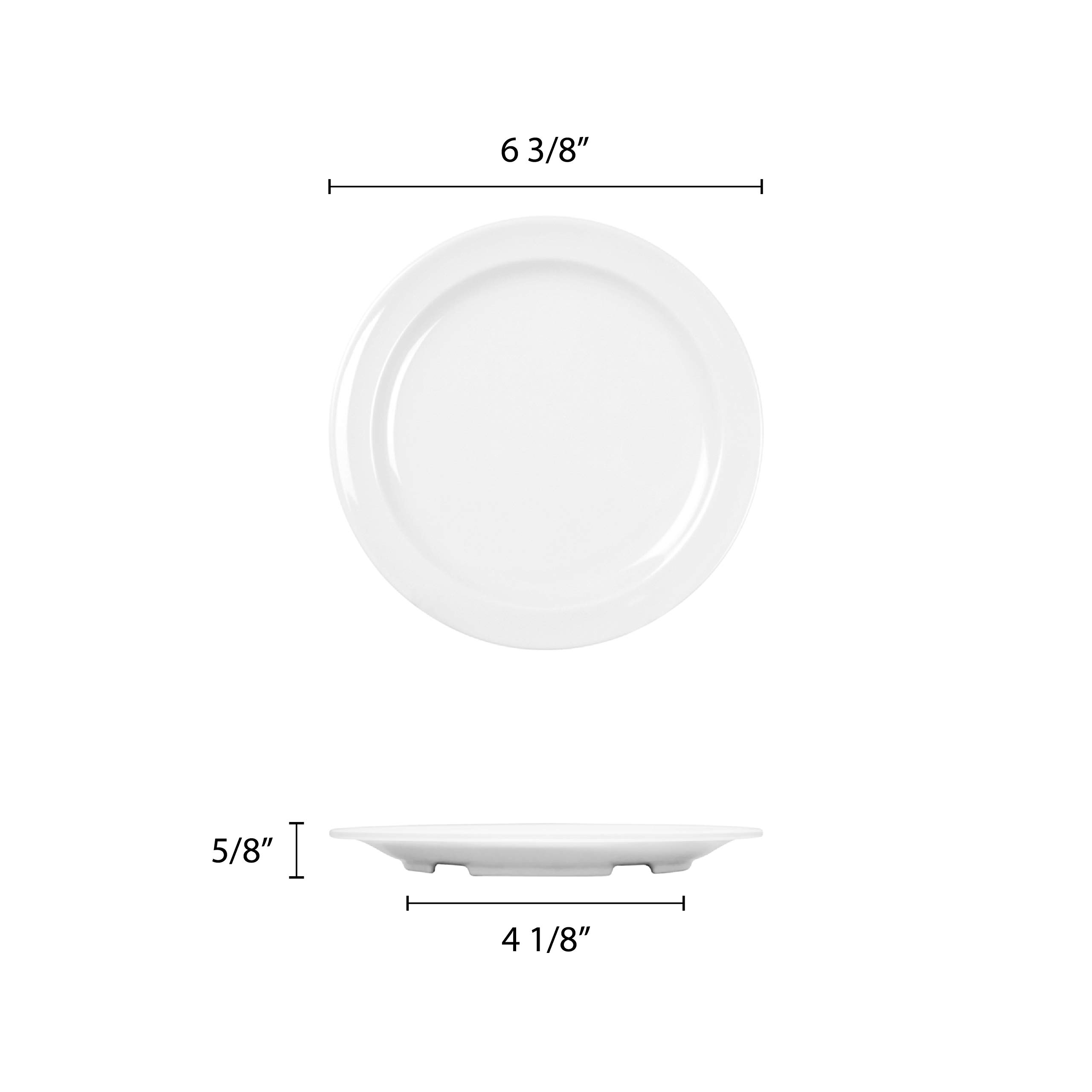 Thunder Group Nustone White Melamine Dinnerware Set - 6.5 Inch Round Plates (12-Pack) - Durable & Stylish for Restaurants, Catering, and Outdoor Dining