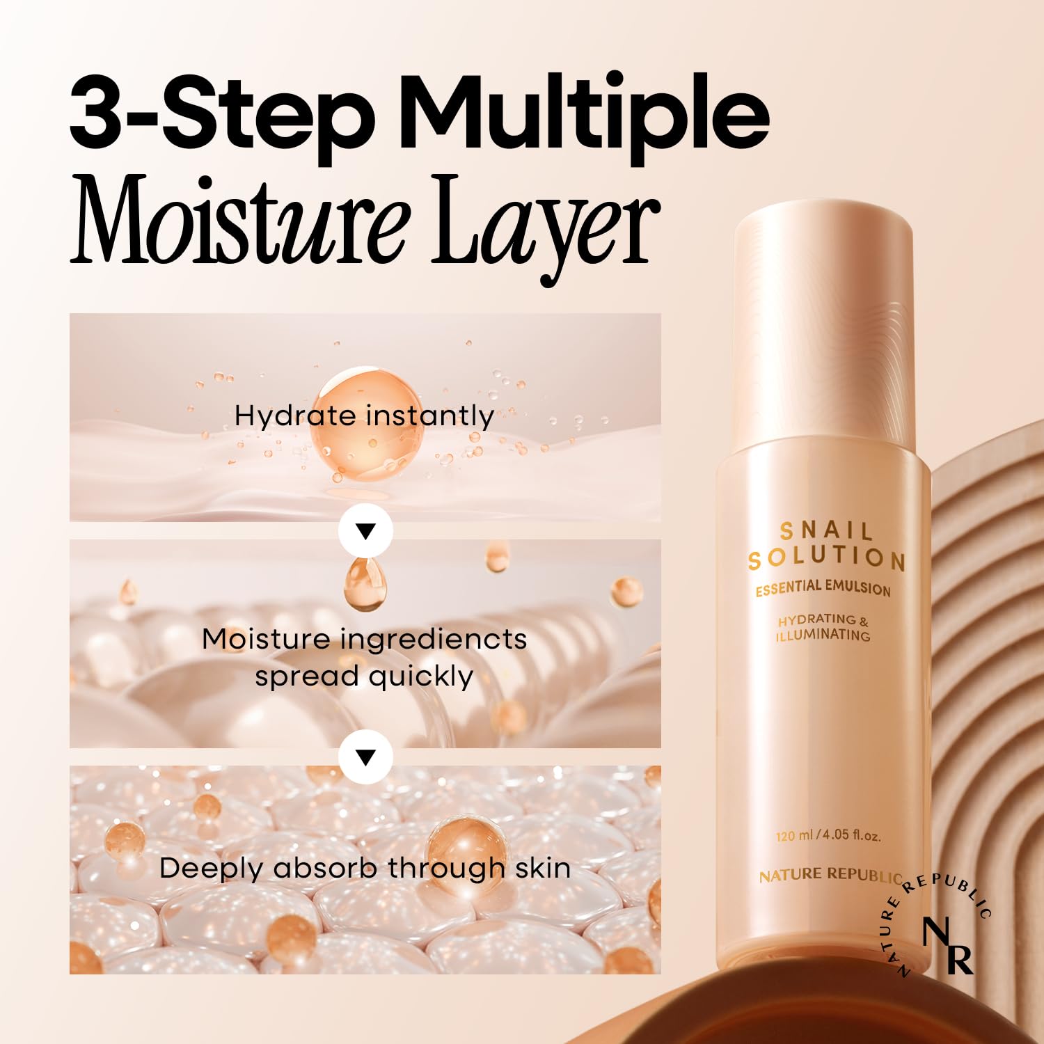 Nature Republic Snail Mucin Emulsion Cream Set - Korean Skincare for Hydration & Brightening with Niacinamide, Face Moisturizer for Dry & Sensitive Skin | Daily Moisturizing Routine, Night Care, Glowing Complexion