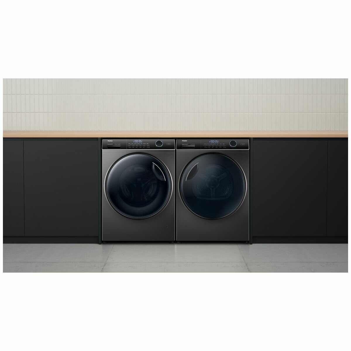 Haier 500 Series 8.5kg Front Load Washing Machine - Energy Efficient, Quiet Operation, Dark Grey (HWF85ANB1) - Perfect for Apartments & Small Homes