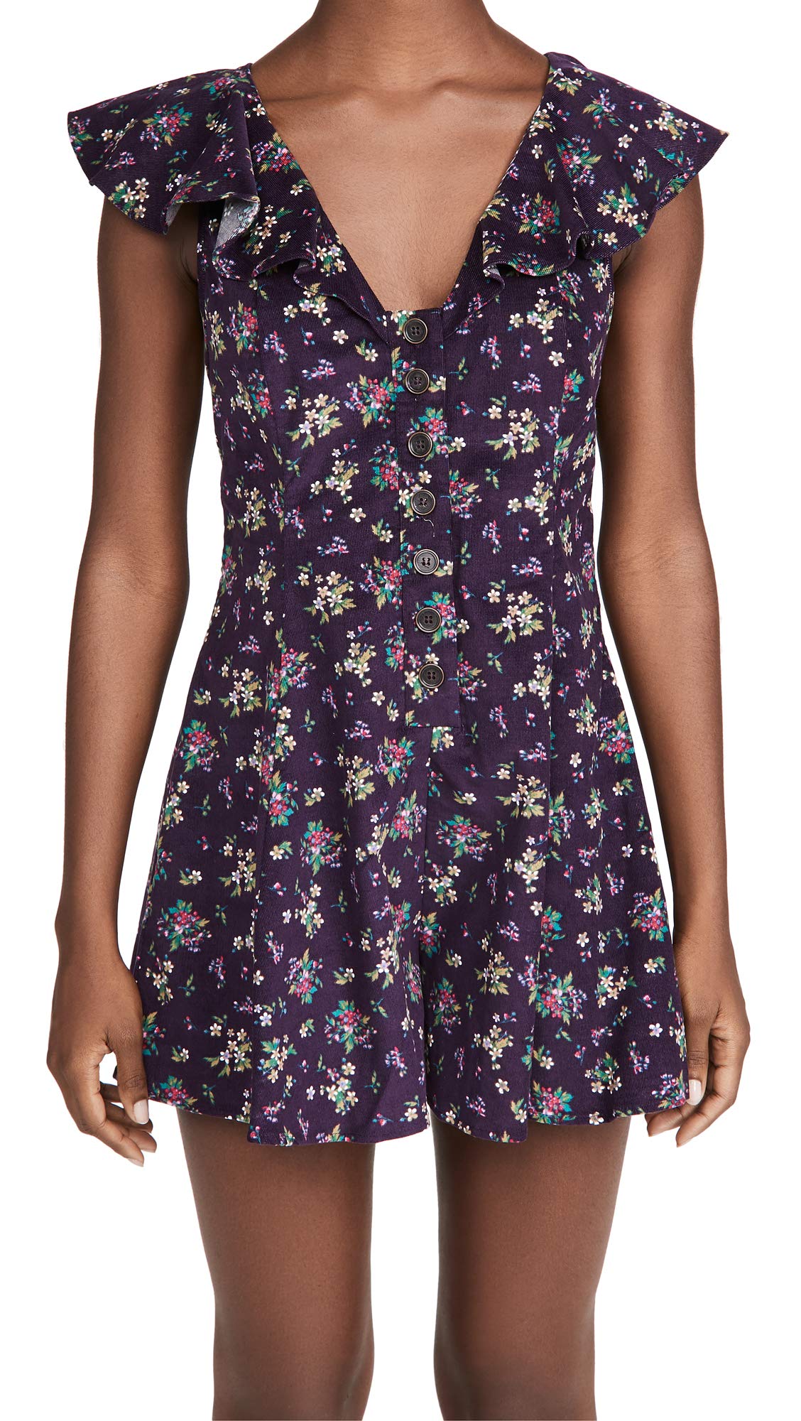 Free People Women's Violet Visions Romper - Floral Print Jumpsuit for Summer, Beach & Vacation | Boho Chic One Piece Outfit for Casual Wear & Outdoor Activities