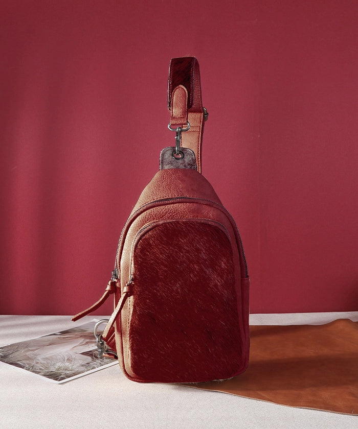 Montana West Genuine Leather Sling Bag with Hair-On Cowhide - Stylish Crossbody Purse for Women, Perfect for Travel, Shopping & Everyday Use