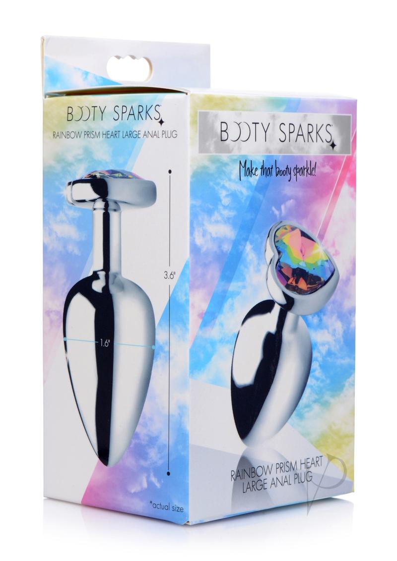 Booty Sparks Rainbow Prism Heart Anal Plug - Large Size for Comfort & Style | Perfect for Couples Play & BDSM Accessories