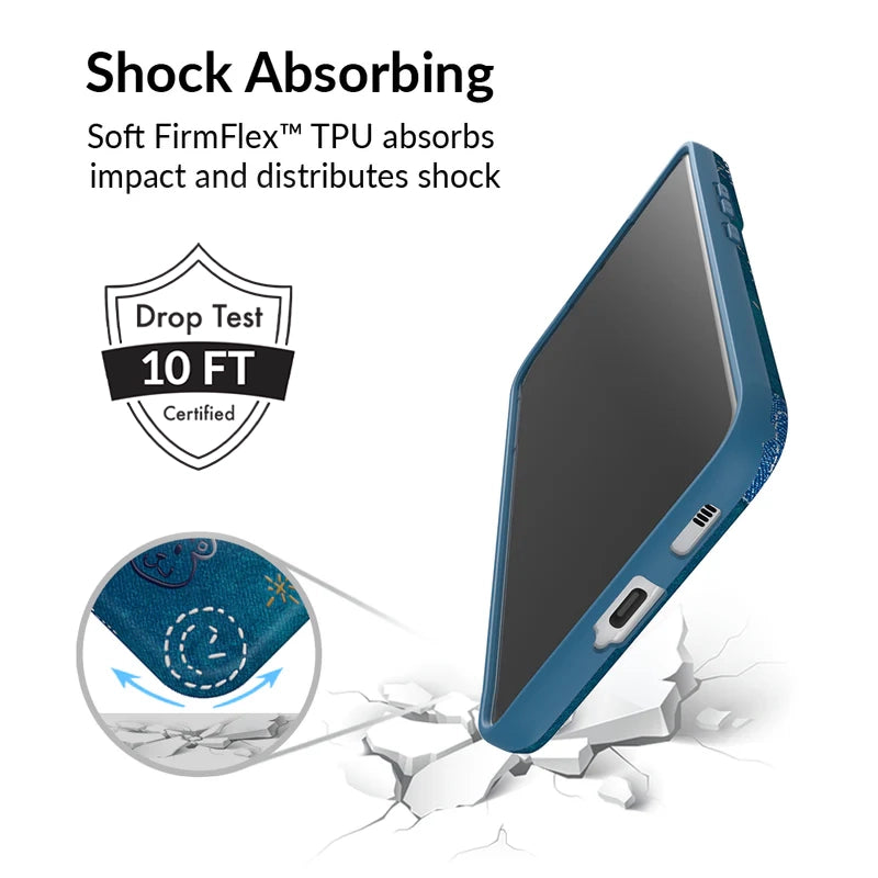 Samsung Phone Case for Galaxy S21/S20/Note 20 - Stylish Blue Denim Design with Shockproof Protection | Perfect for Everyday Use, Travel & Outdoor Activities