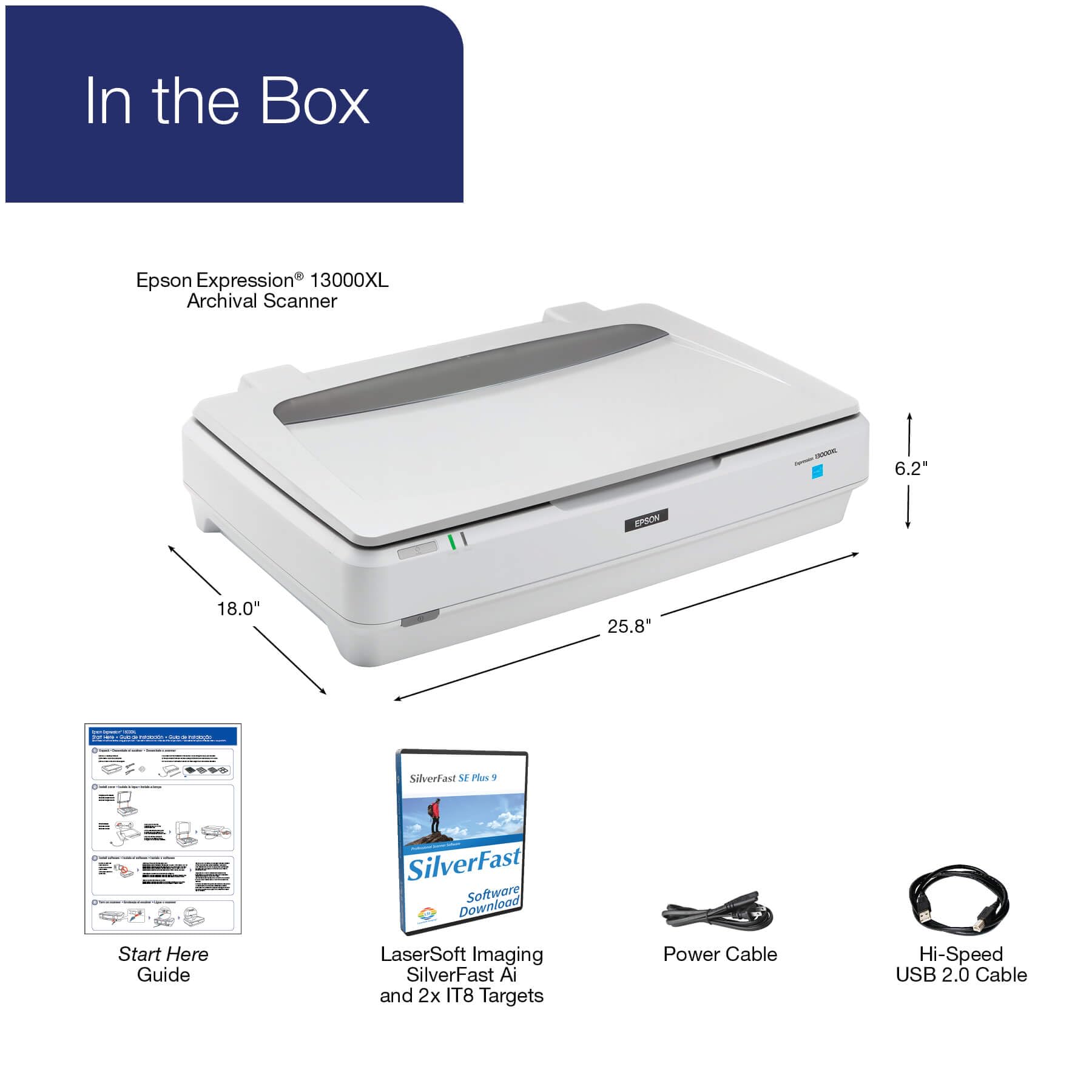 Epson Expression 13000XL High-Resolution Flatbed Scanner for Archival Photos & Graphics | Perfect for Professional Photography, Document Digitizing & Graphic Design