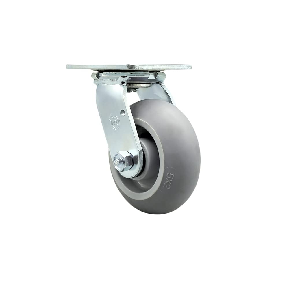 5 Inch Heavy Duty Swivel Caster with Thermoplastic Rubber Donut Tread Wheel - 350 lbs Capacity - Service Caster Brand - Ideal for Industrial Equipment, Warehouse Carts & Hospital Beds