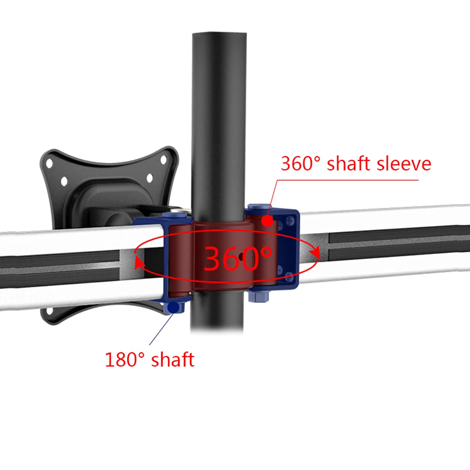 Triple Monitor Stand for 15-27 Inch Screens - Heavy Duty Aluminum Alloy Adjustable Desk Mount with 75/100mm VESA Bracket, Supports Up to 22lbs - Perfect for Home Office, Gaming Setup & Workstation Ergonomics (Size A)