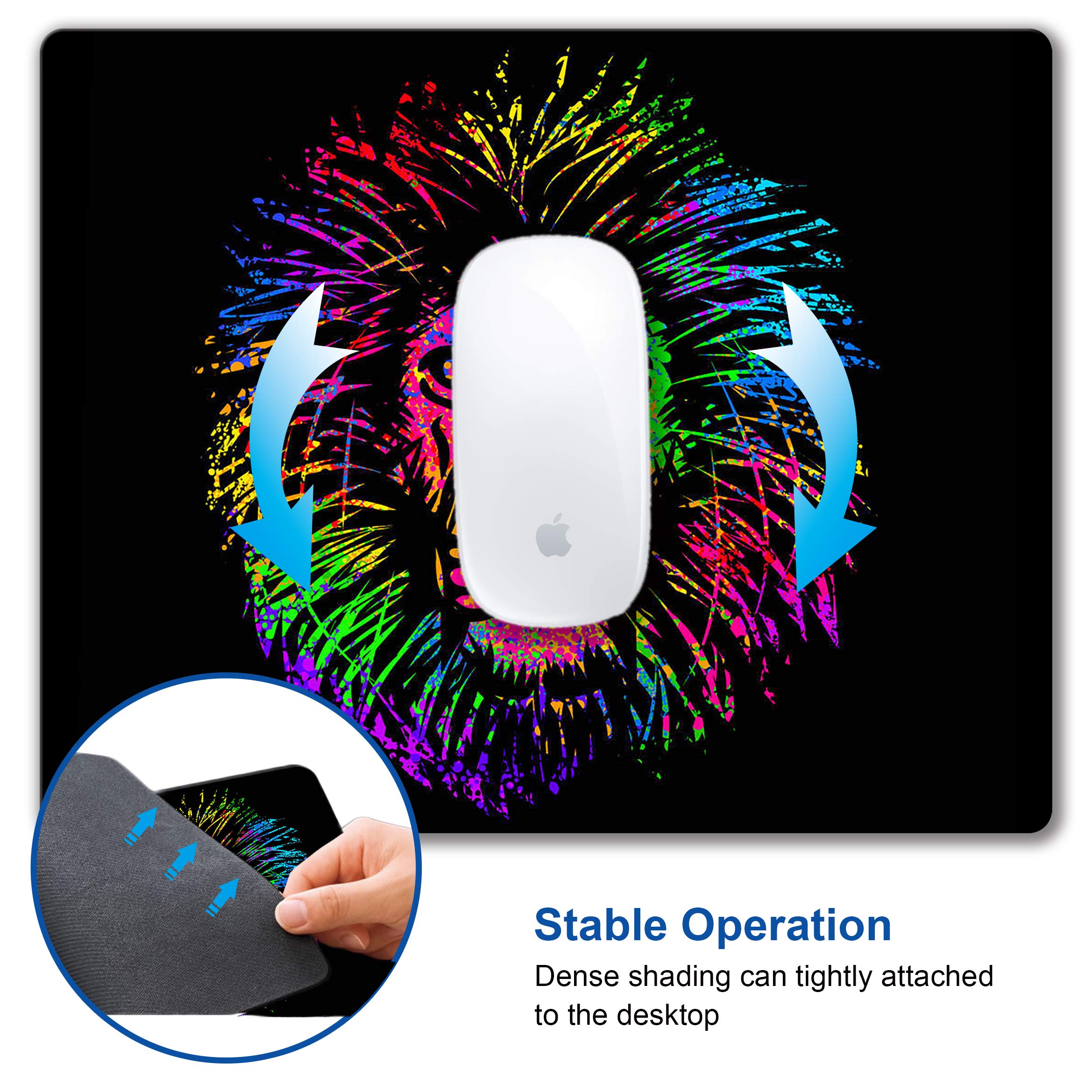 Personalized Watercolor Lion Design Small Non-Slip Rubber Mouse Pad for Computer & Office Use - Perfect for Gaming, Work & Home Office Setup