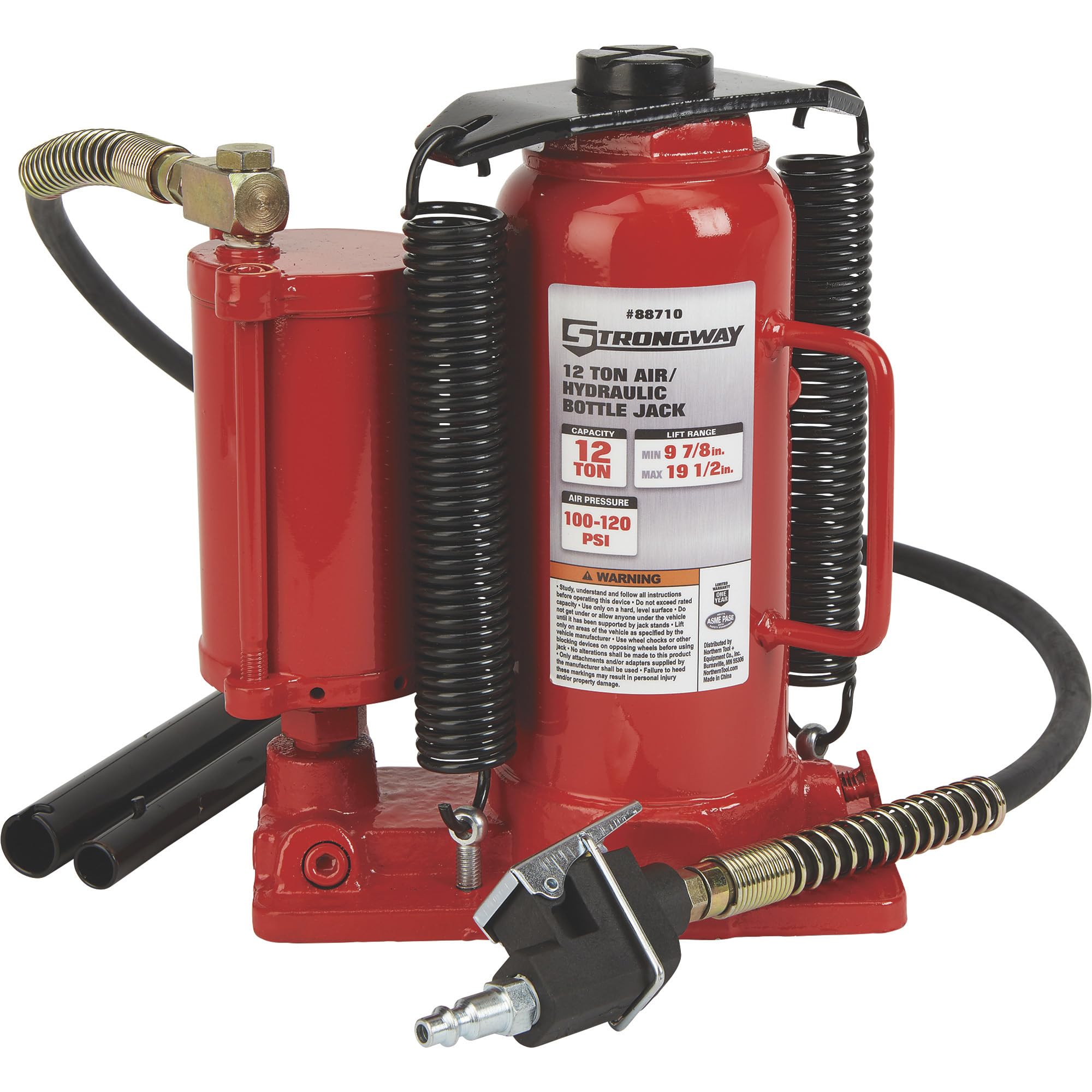 Strongway 12-Ton Air/Hydraulic Floor Jack - Heavy Duty Car Lift for Trucks, SUVs & Vehicles - Ideal for Auto Repair Shops & Home Garages