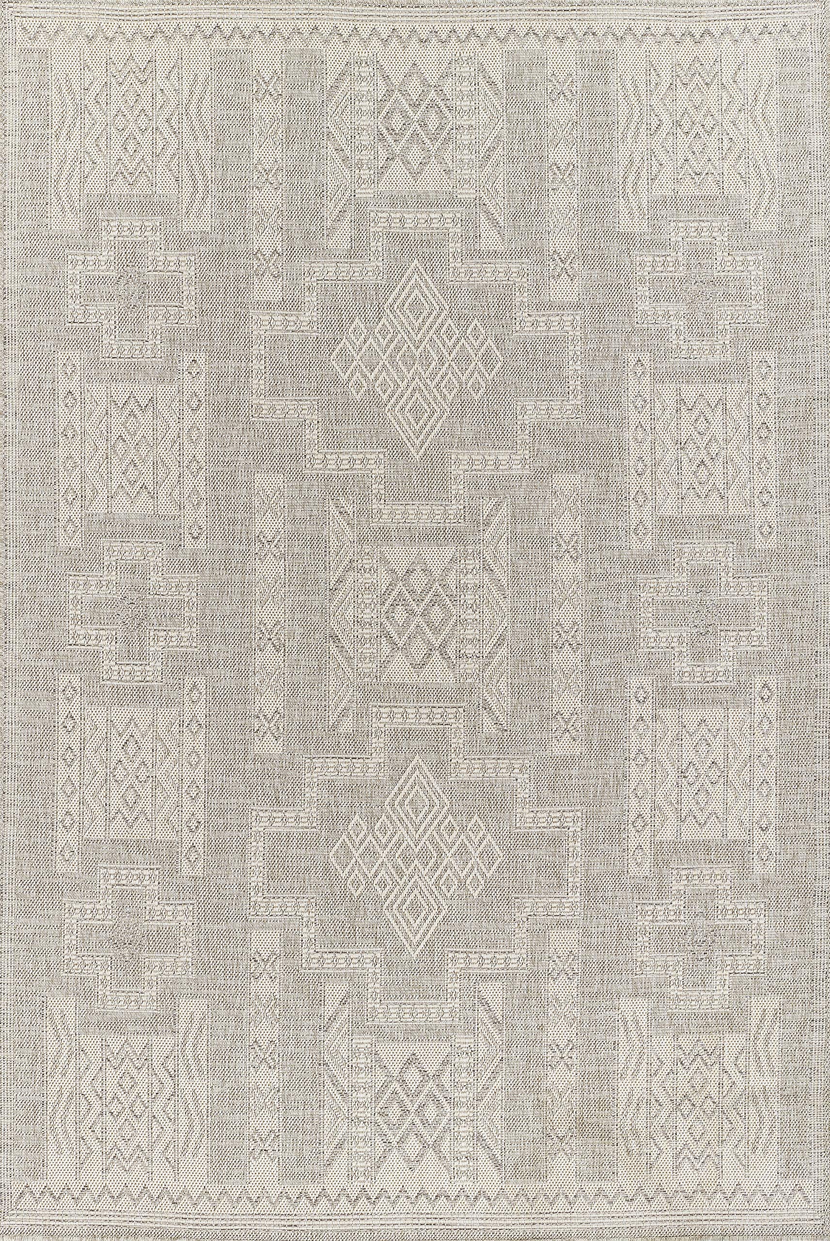 Nolita Rugs NEA Grey Indoor/Outdoor Area Rug 8' x 10' - Perfect for Patio, Deck, Living Room & High Traffic Areas