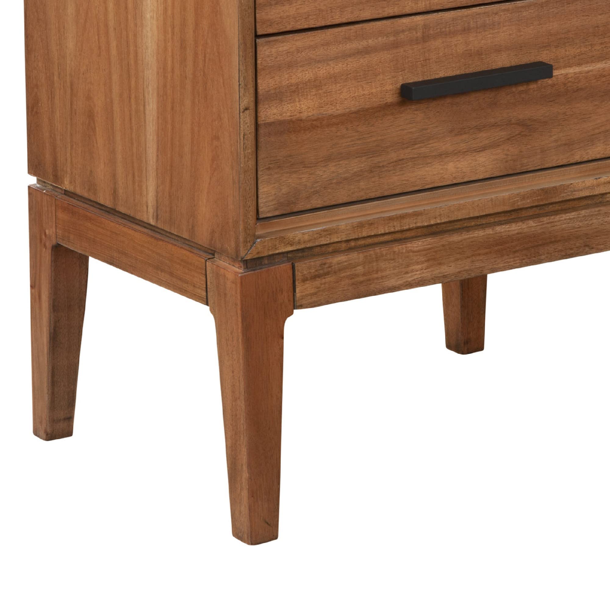 Benjara 2-Drawer Nightstand with Solid Wood Frame in Brown - Perfect for Bedroom, Living Room, or Guest Room Storage
