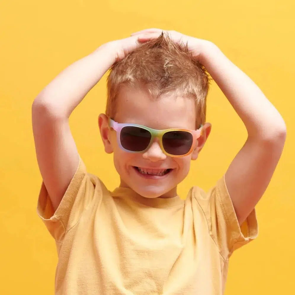 Babiators Navigator Sunglasses for Kids - UV400 Protection, Rad Rainbow Frame - Perfect for Outdoor Play, Beach & Sports Activities