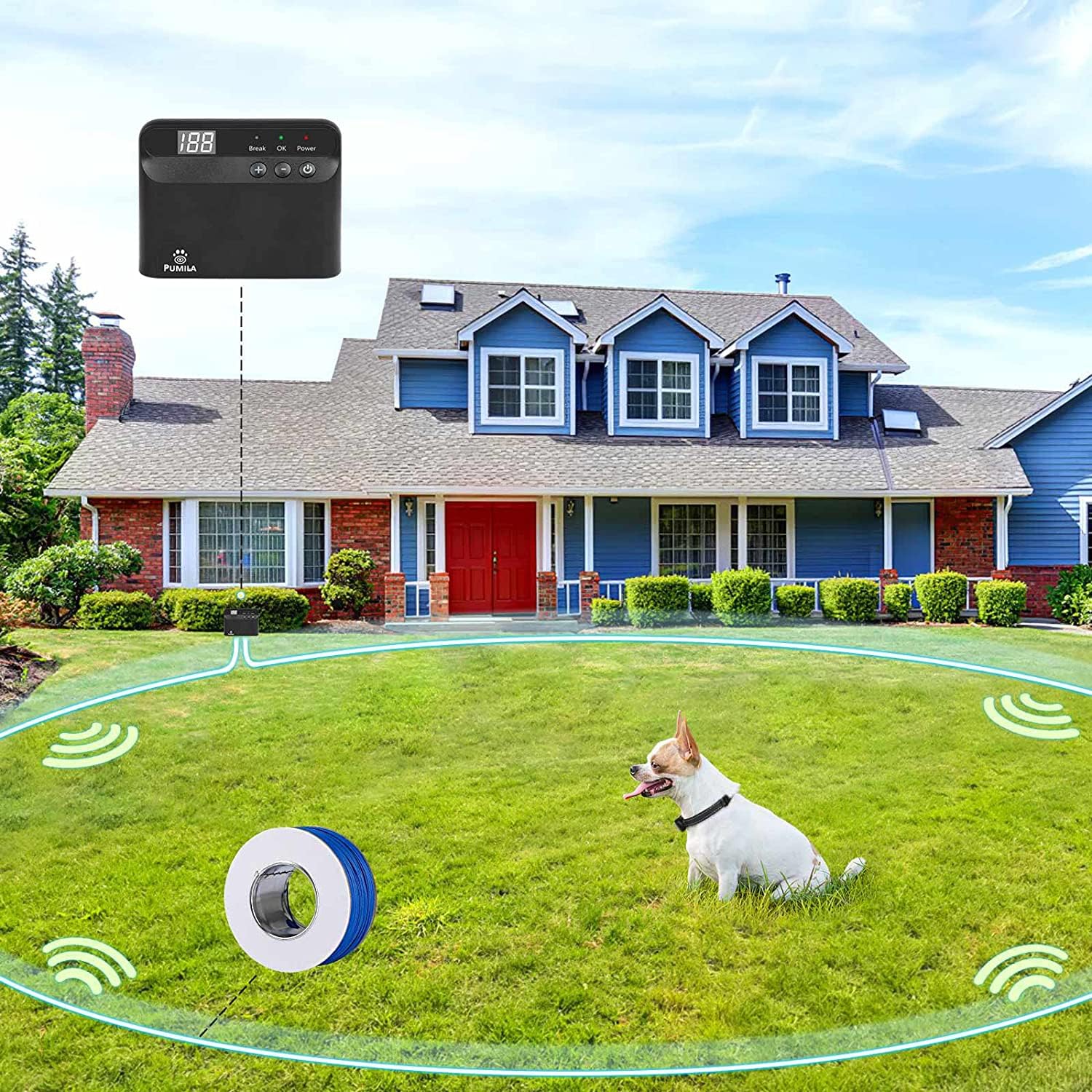 **PcEoTllar Rechargeable Electric Dog Fence – Upgraded Pet Containment System with 2 Waterproof Collar Receivers, 656Ft Boundary for Underground & Above Ground Use – Perfect for Backyards, Farms & Large Outdoor Areas**