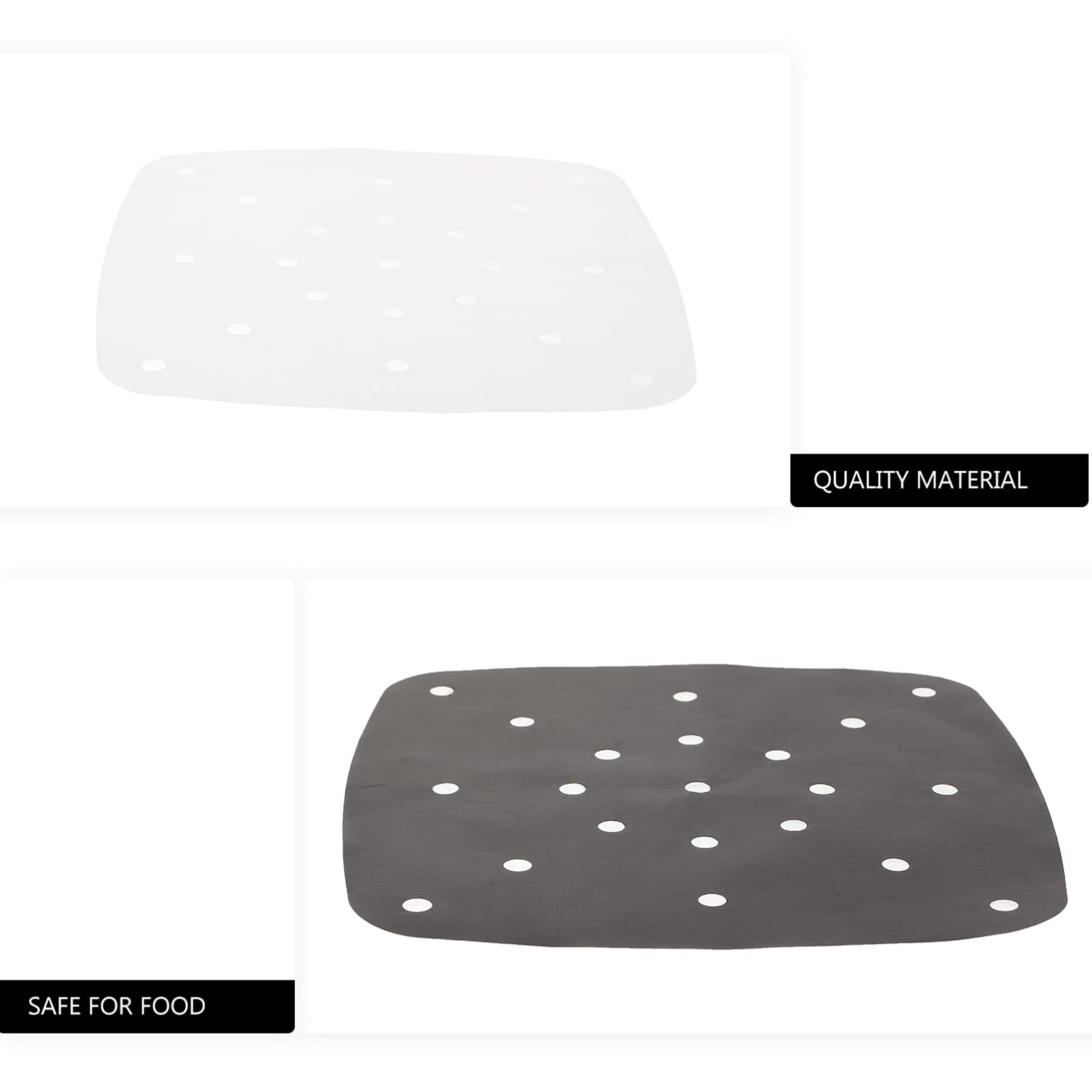 Hemoton 4-Piece Square Air Fryer Parchment Liners - Non-Stick Silicone Baking Mats for Steaming, Cooking & Baking - Perfect for Air Fryers, Steamer Baskets & Oven Use