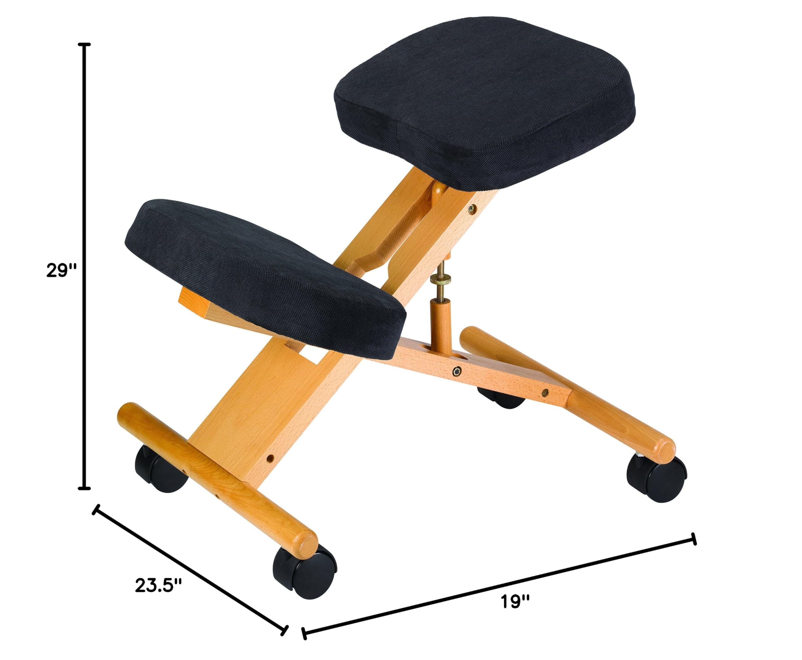 Jobri BetterPosture Ergonomic Kneeling Chair - Classic Kneeling Stool for Back Pain Relief & Posture Correction - Perfect for Office, Home & Meditation Use