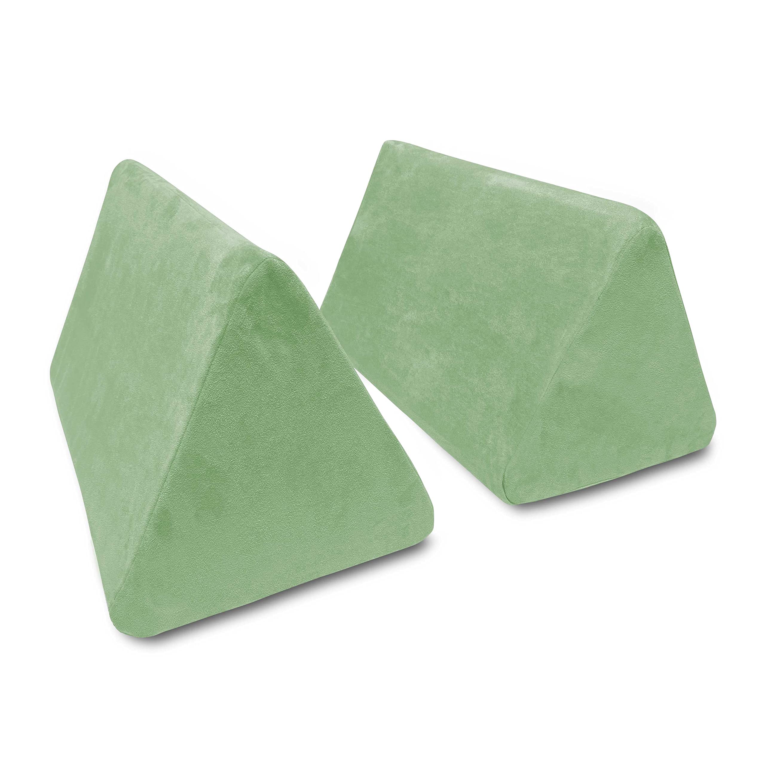 Mod Blox 2 Triangle Wedge Pieces Add-On for Soft Modular Play Couch - Microsuede Foam Building Blocks for Creative Kids (Sage Green) - Perfect for Playrooms, Daycares & Homeschool Learning Spaces
