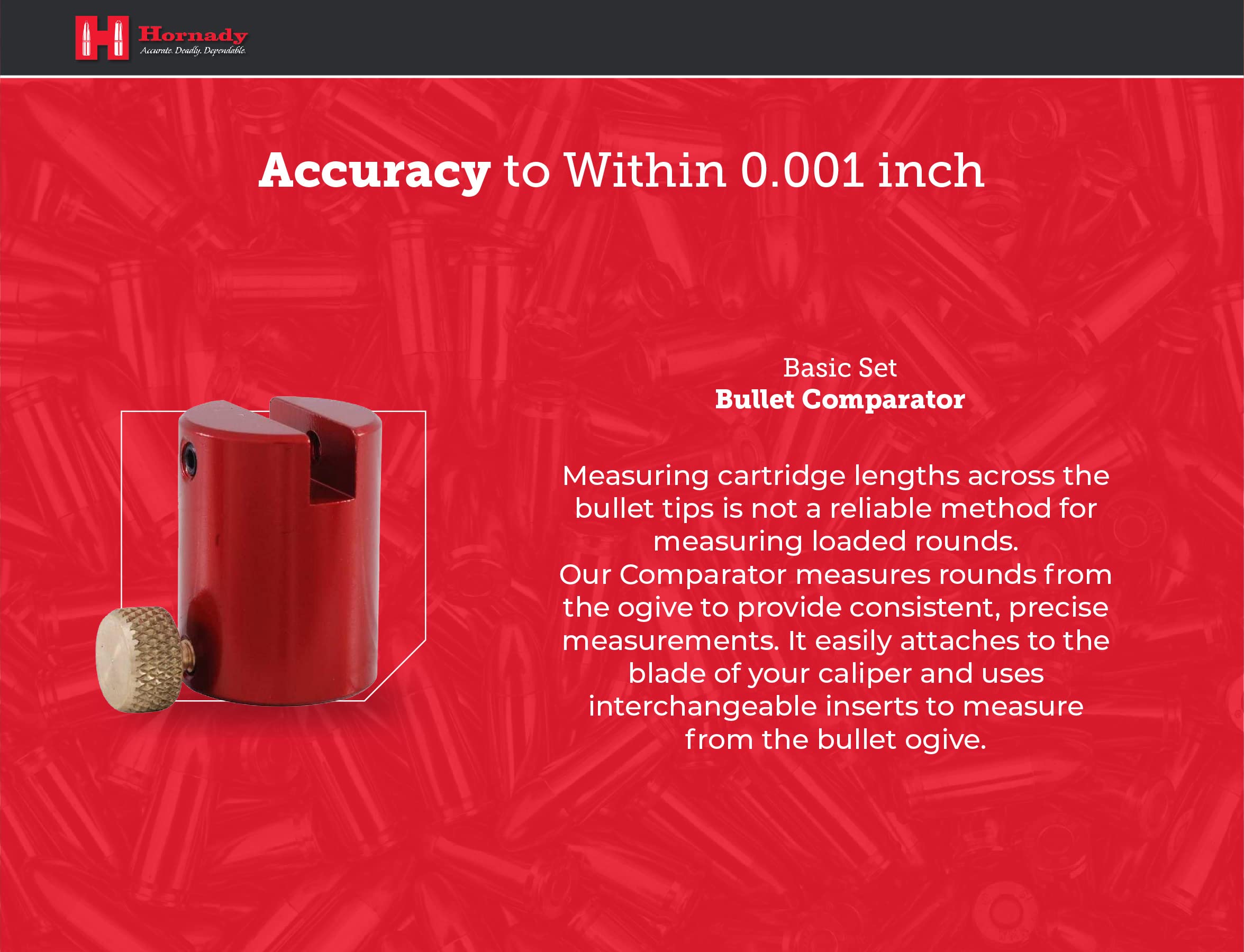 Hornady Lock-N-Load Bullet Comparator Body for Reloading - Precision Ammo Measurement Tool for Handloaders & Shooters - Perfect for Reloading Bench Setup & Ballistic Testing