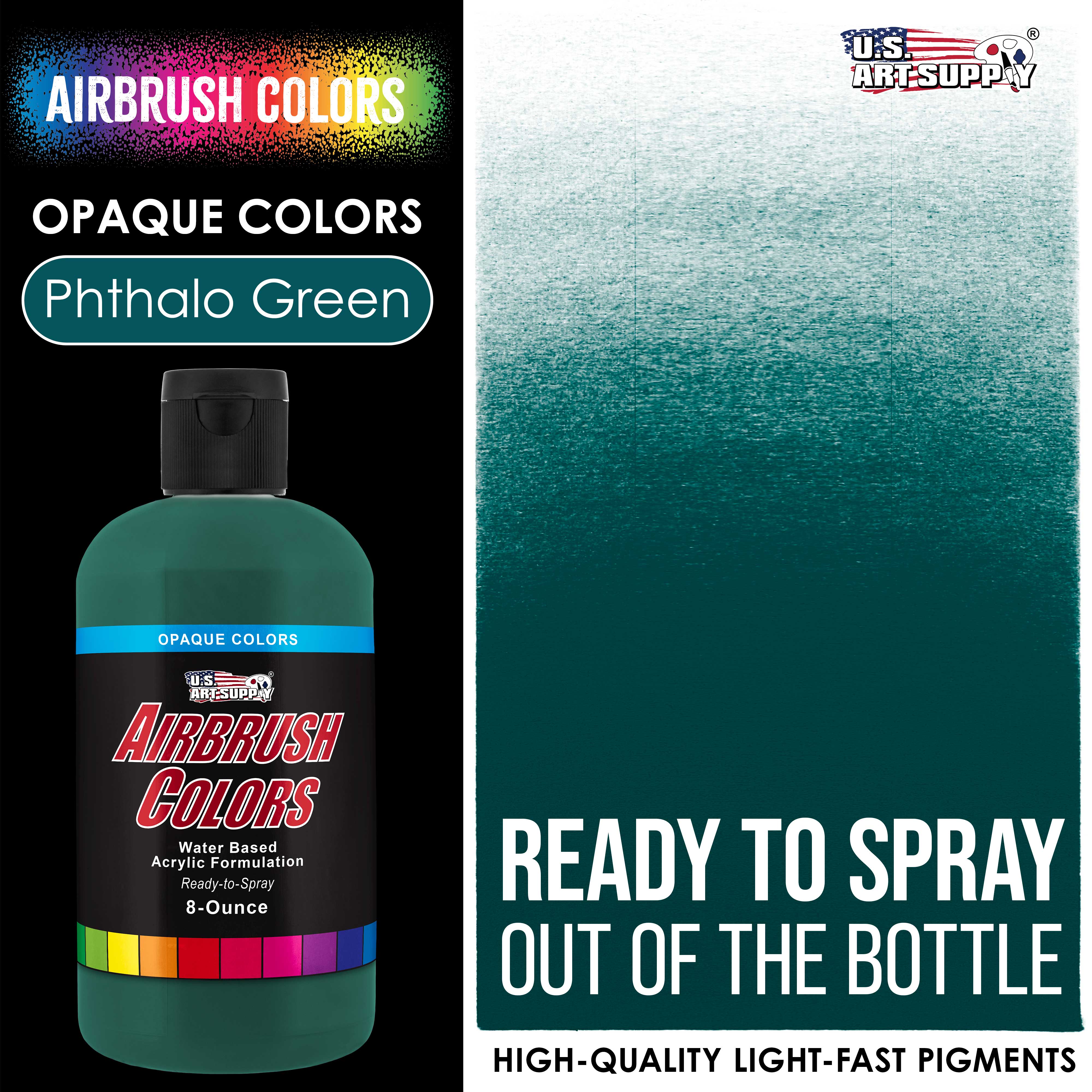 Premium Phthalo Green Opaque Acrylic Airbrush Paint - 8 oz Bottle for Professional Artists & Hobbyists - Perfect for Canvas, Model Painting & DIY Crafts