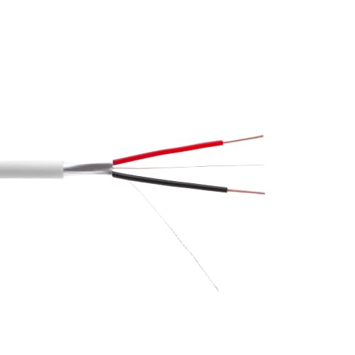22/2 Shielded Alarm Wire - 500FT Solid Security Cable for Burglar & Intrusion Detection Systems - Ideal for Home, Office, and Commercial Security Installations