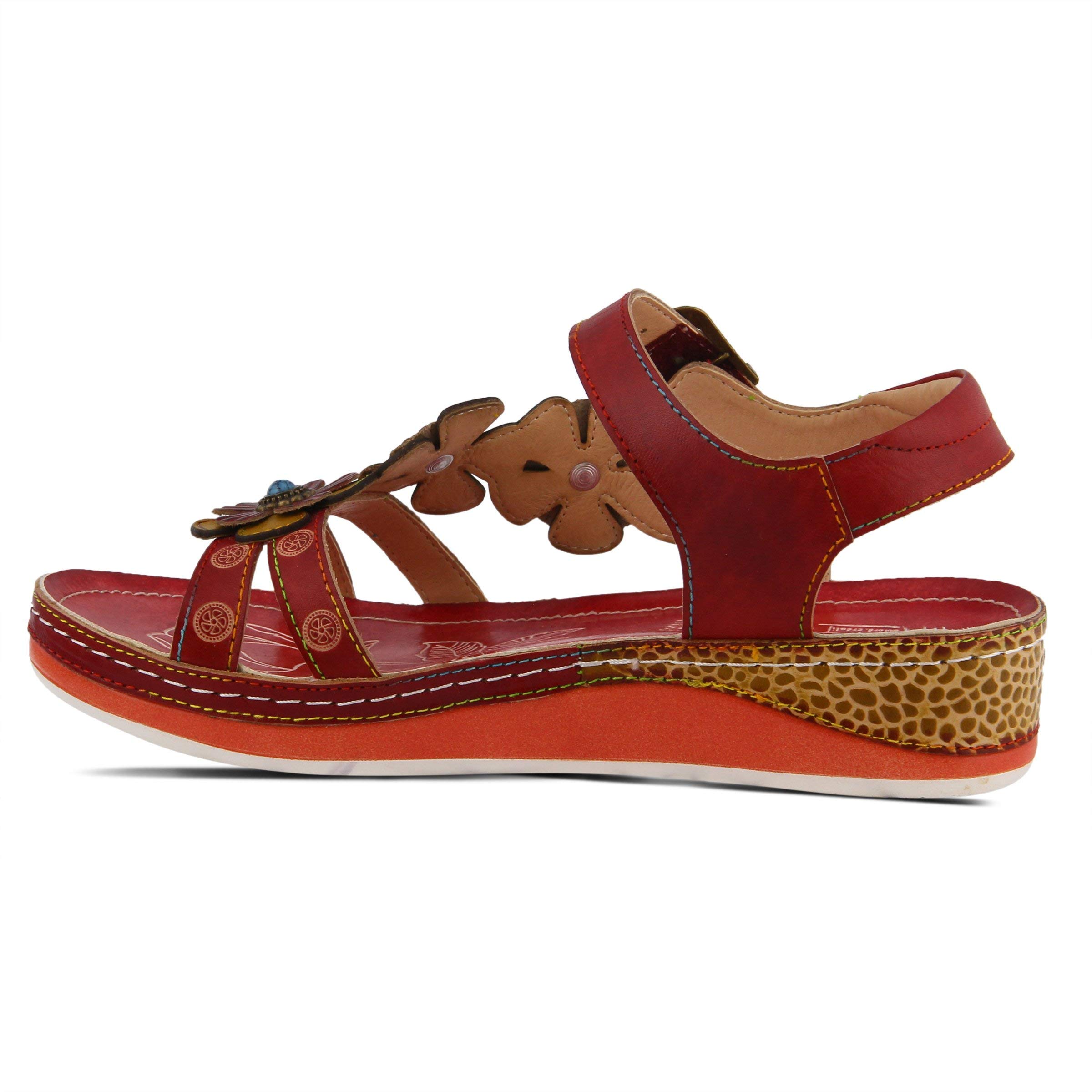 L'Artiste Women's Goodie Leather Ankle Strap Sandals - Comfortable & Stylish Summer Shoes for Casual Outings, Beach Walks & Date Nights