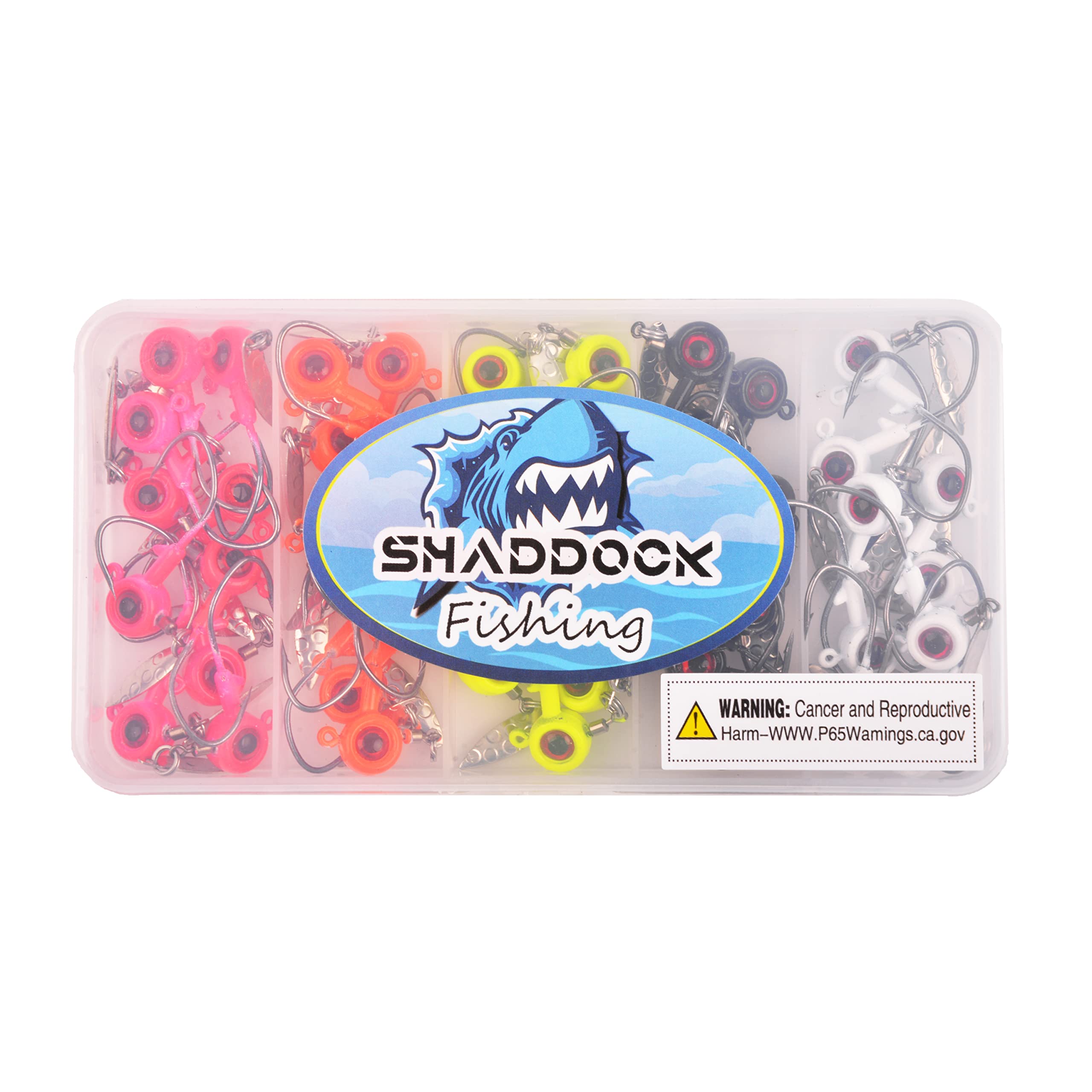 25-50PCS Fishing Jig Heads Kit with Plastic Box - 3/16-1/16oz for Bass & Crappie - Freshwater & Saltwater Fishing Lures