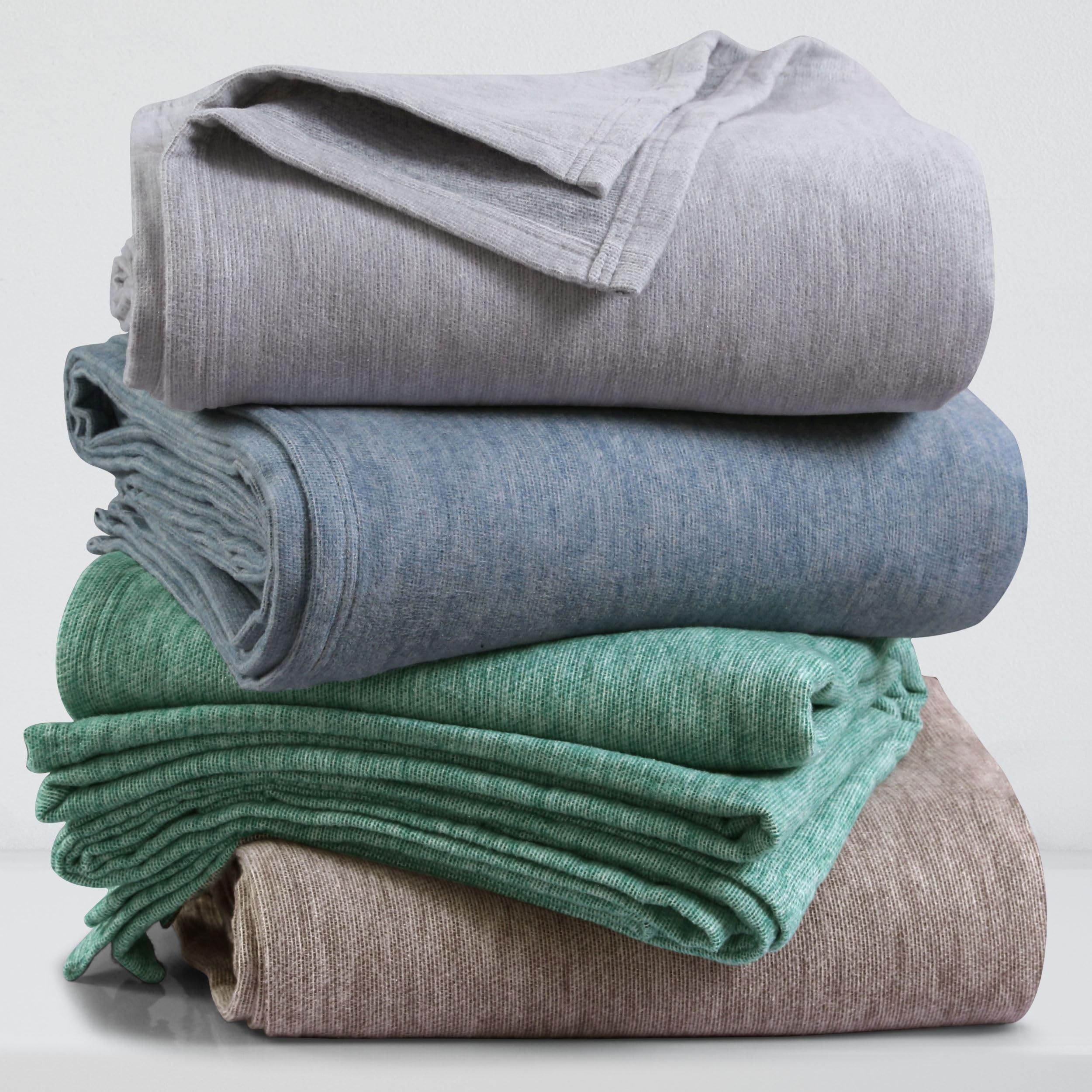 Tribeca Living Yarn Dyed Cotton Silk King Size Blanket - Ultra Soft & Breathable All-Season Oversized Throw - Fade Resistant Blue Luxury Bedding - Perfect for Bed, Sofa, and Cozy Home Decor