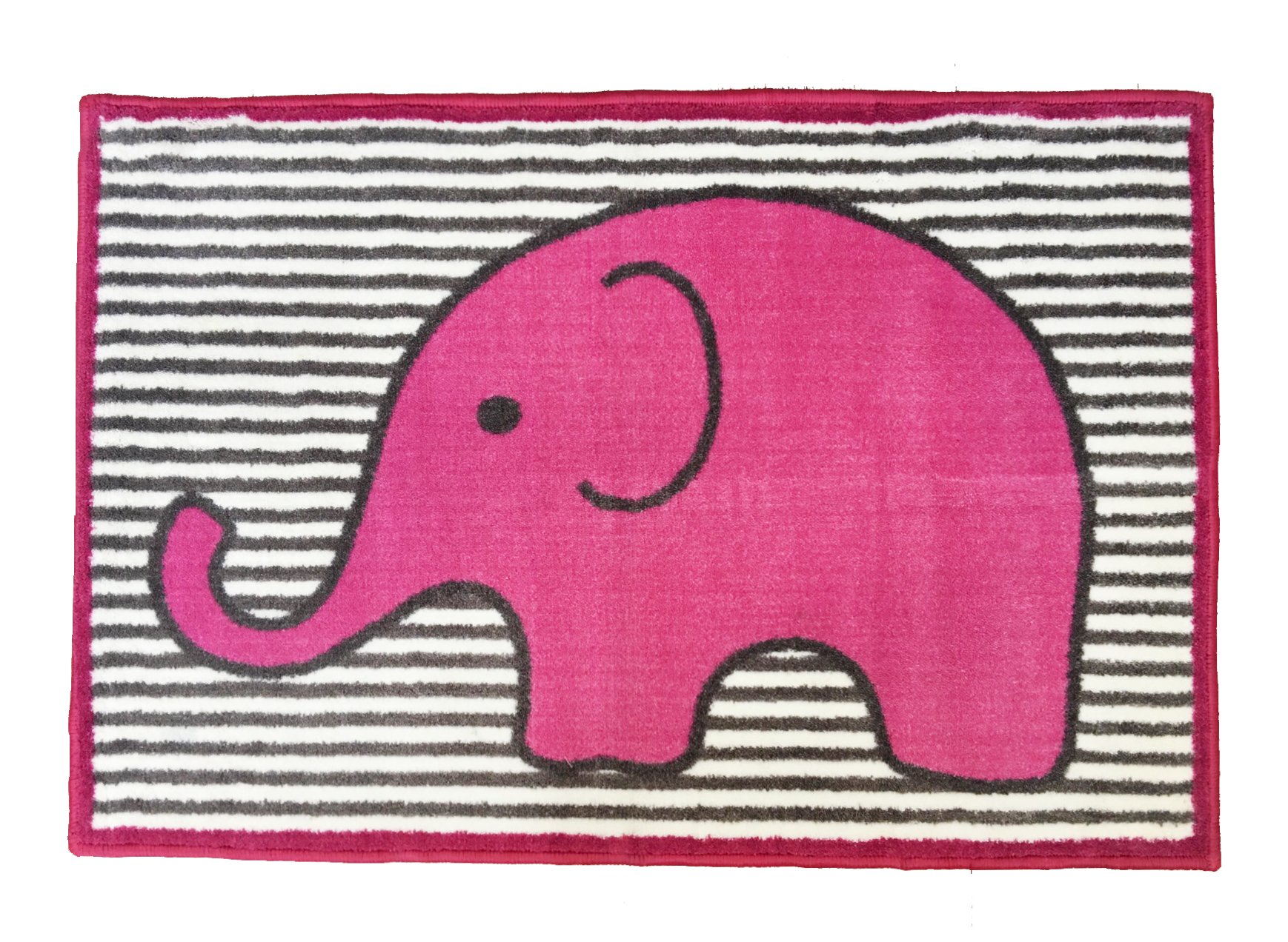 Bacati Soft Plush Elephants Pink and Grey Area Rug - Perfect for Nursery, Kids Room, and Playroom Decor