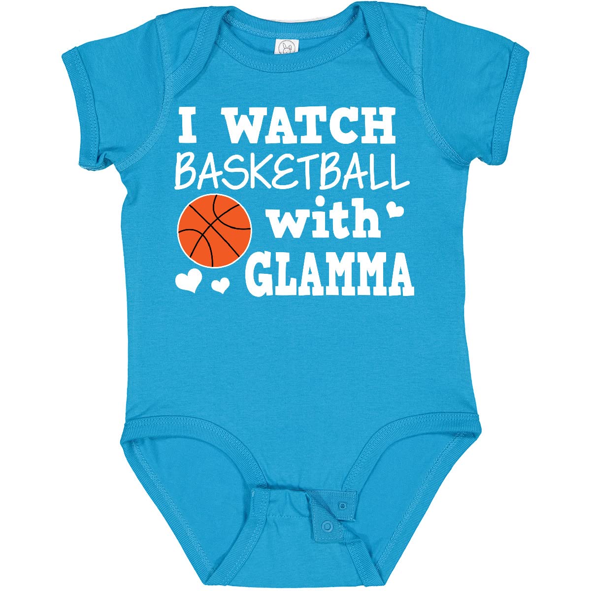 Inktastic I Watch Basketball with Glamma Baby Bodysuit - Cute Unisex Infant Onesie for Basketball Fans, Grandparents & Family Bonding - Perfect for Game Day, Family Photos & Special Occasions