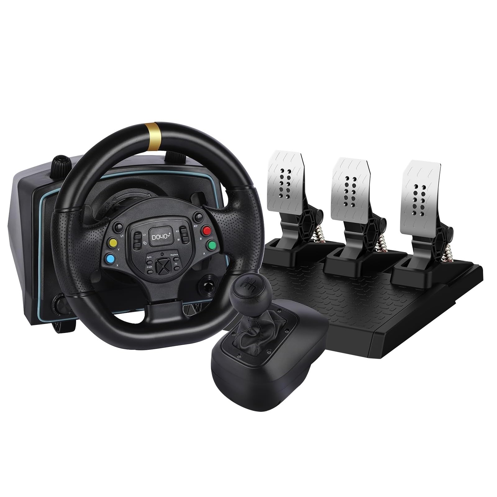 DOYO Racing Wheel with Hall Effect Pedals & Dual Vibration - Compatible with Xbox, PS4, PS5, PC & Nintendo Switch - Realistic Driving Simulator for Gaming & Racing Enthusiasts - Perfect for Gran Turismo, Forza & F1 Simulation Games
