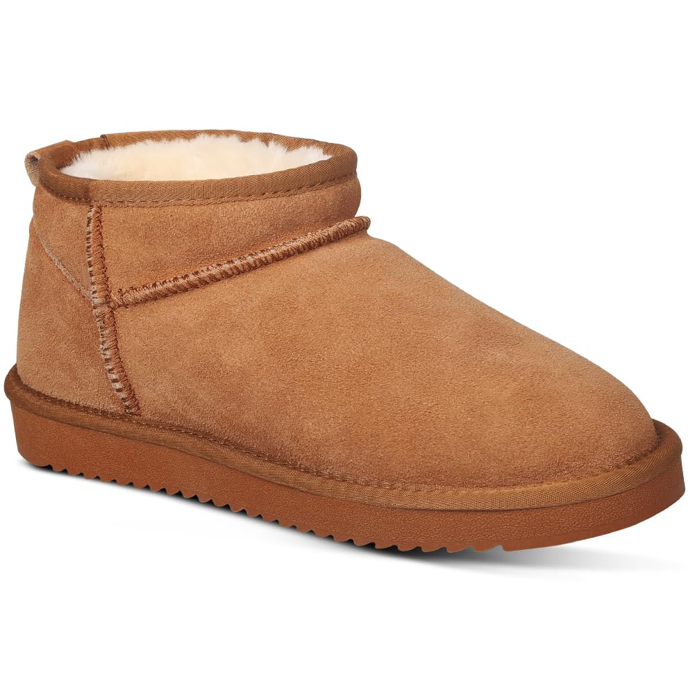 Women's Suede Ankle Boots - Winter Mini Fashion Boots with Fur Lining, Soft & Warm for Comfort | Perfect for Casual Outfits, Office Wear & Cold Weather Fashion