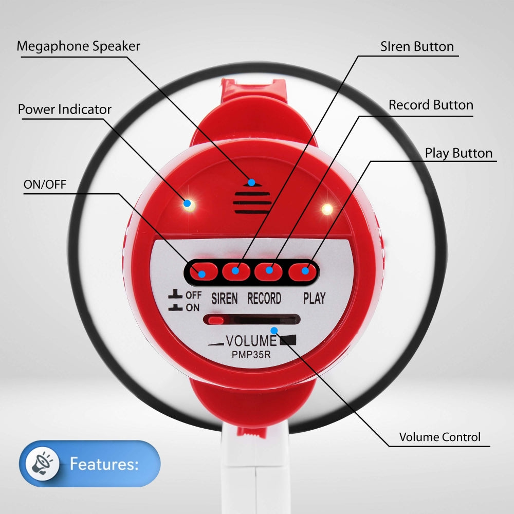 Portable Megaphone Speaker with Loud Sound - Perfect for Outdoor Events, Sports Games, and Emergency Announcements