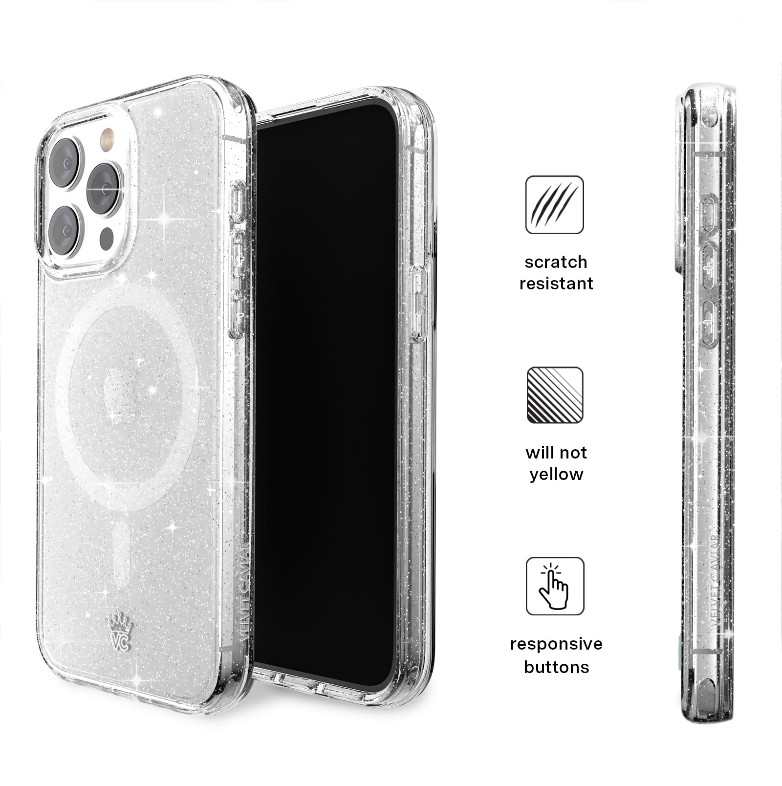 Sparkling Stardust Glitter iPhone Case - Protective & Stylish Cover for iPhone 13/14/15 Pro Max - Perfect for Parties, Festivals & Everyday Glam
