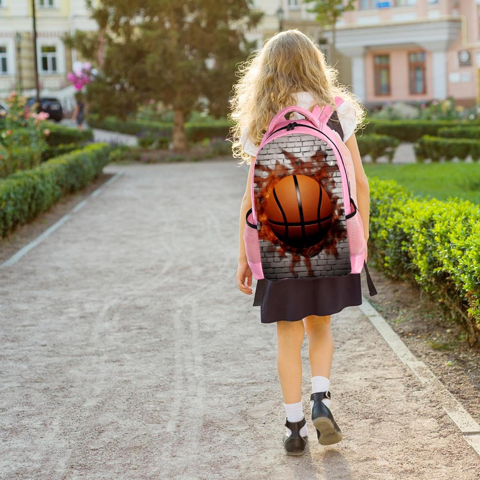 3D Pattern Basketball Backpack for Women & Men - Lightweight Travel Backpack with USB Charging Port - Perfect for School, Gym, Hiking and Daily Commute